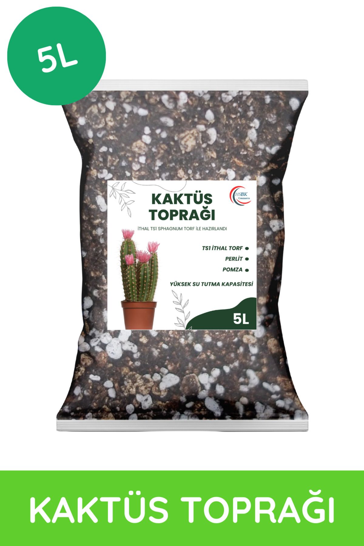 BK Commerce Kaktüs Toprağı 5 Lt - Böcek Yapmayan, TS1 Torf & Pomza Karışımı