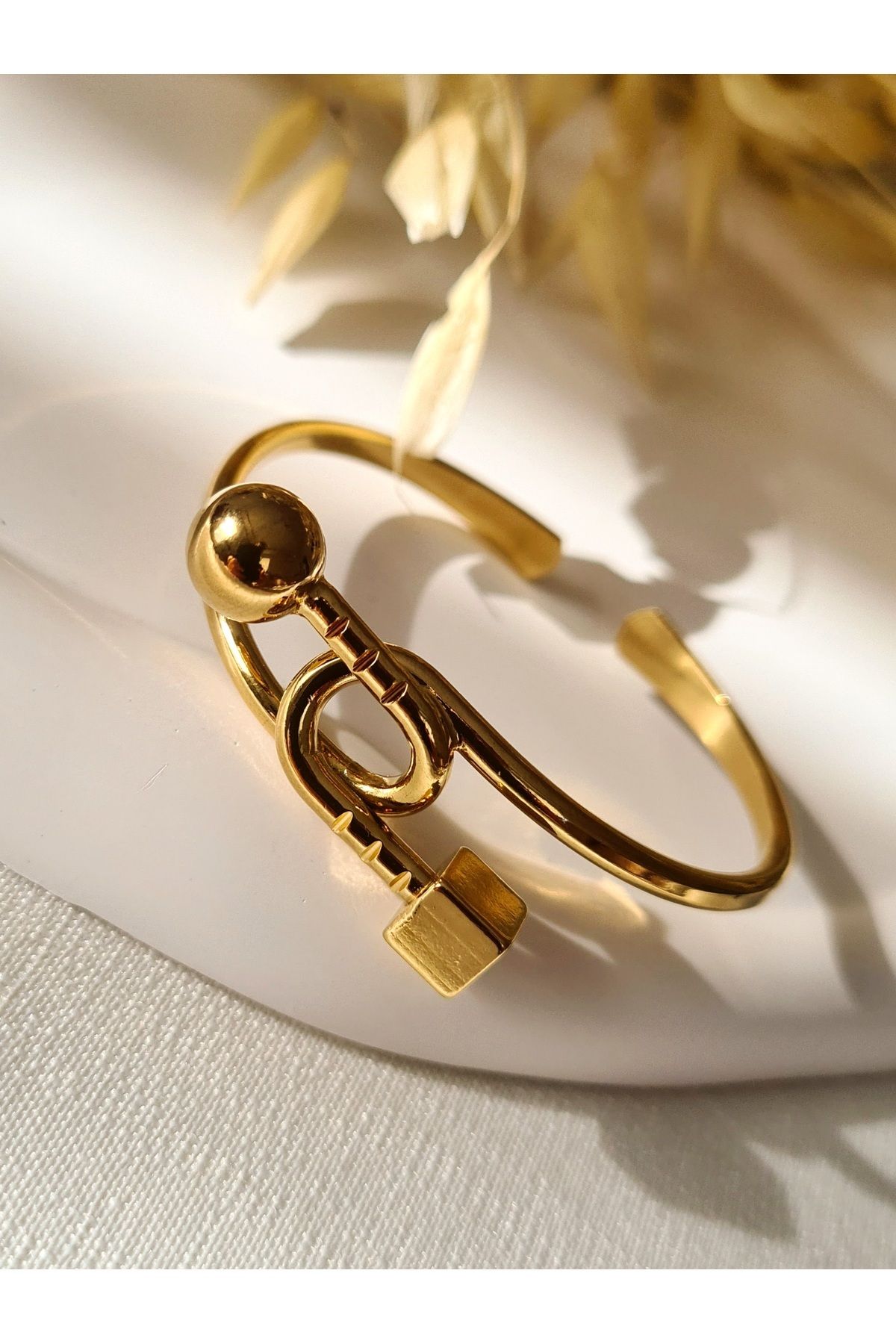 Mirage Design Gold Detaylı Çelik Bilek 08