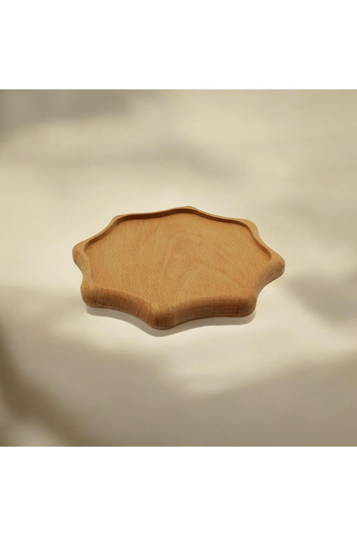 tios home Fırınlanmış Kayın Ağacından Güneş Desenli Sunumluk