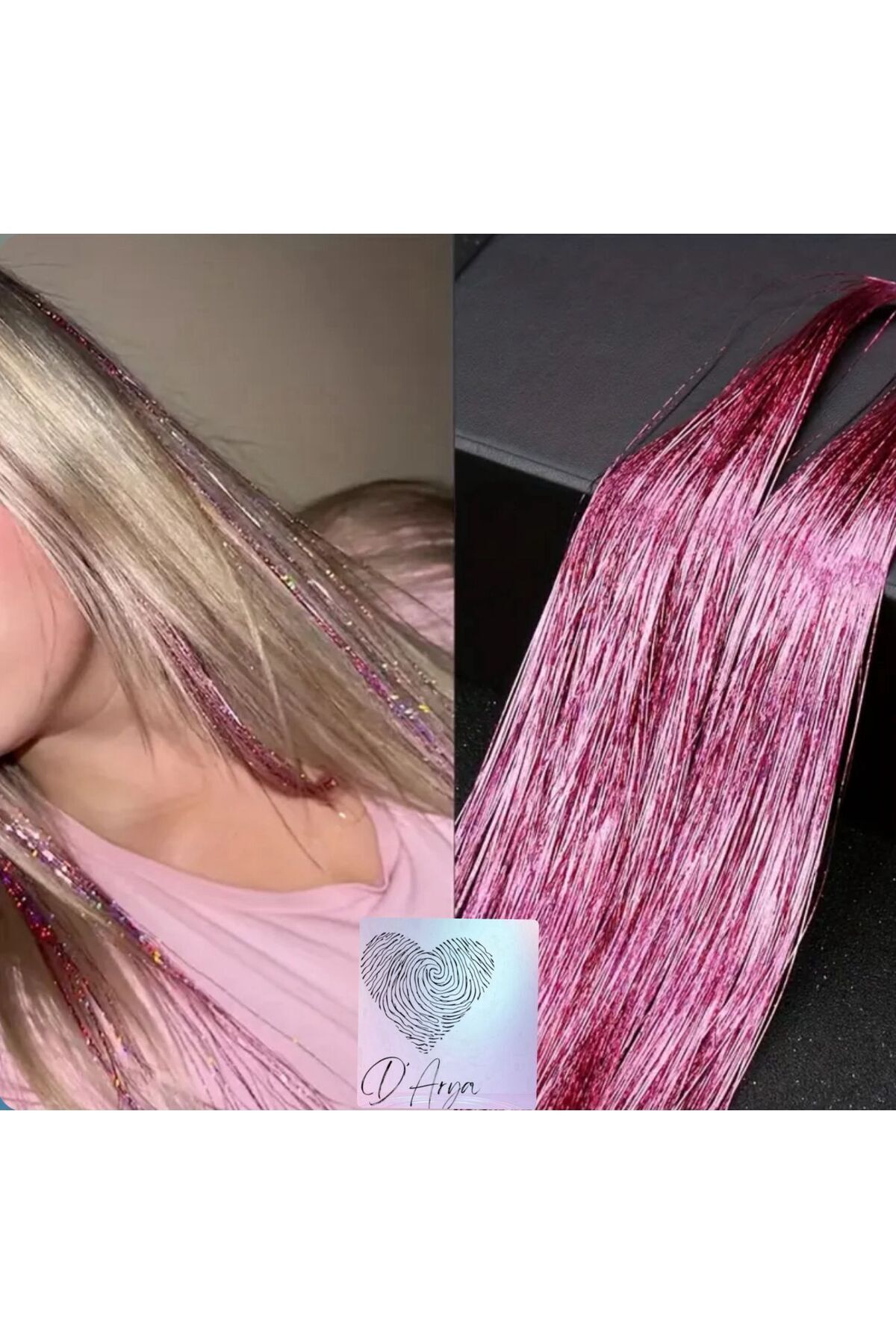 Darya Dd283 Işıltılı Hair Tinsel Saç Simi Uzatma Açık Pembe Ht10