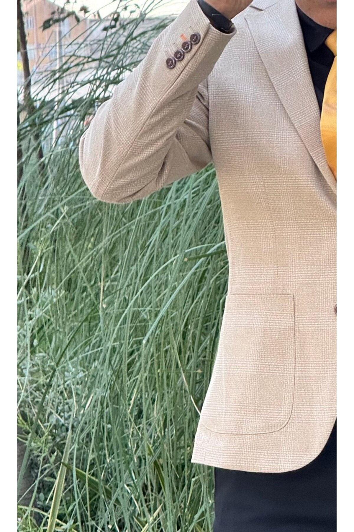 ACTUAL  Blazer Slim Fit Blazer Tek Ceket 7149-1 Bej R3 - Görsel 5