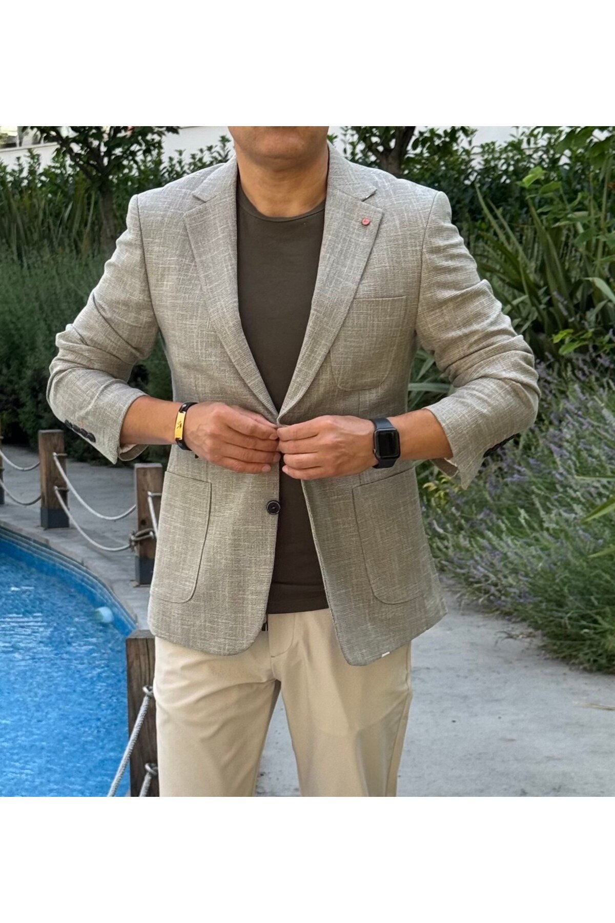 ACTUAL  Slim Fit Blazer Tek Ceket 7145-1 R4 Bej - Görsel 5