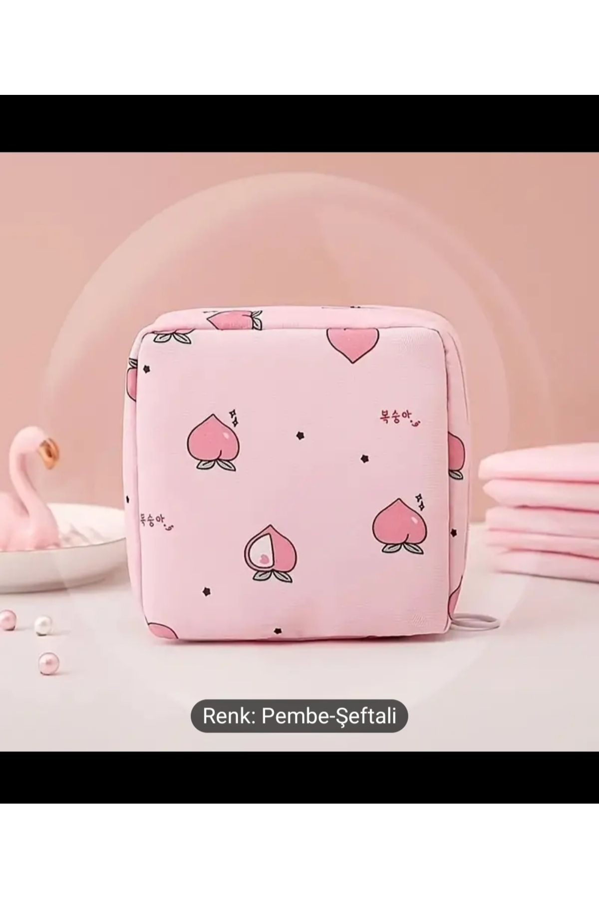 mirakuş Mini Hijyenik Ped Saklama Çantası - Taşınabilir Makyaj Çantası İçi Bölmeli