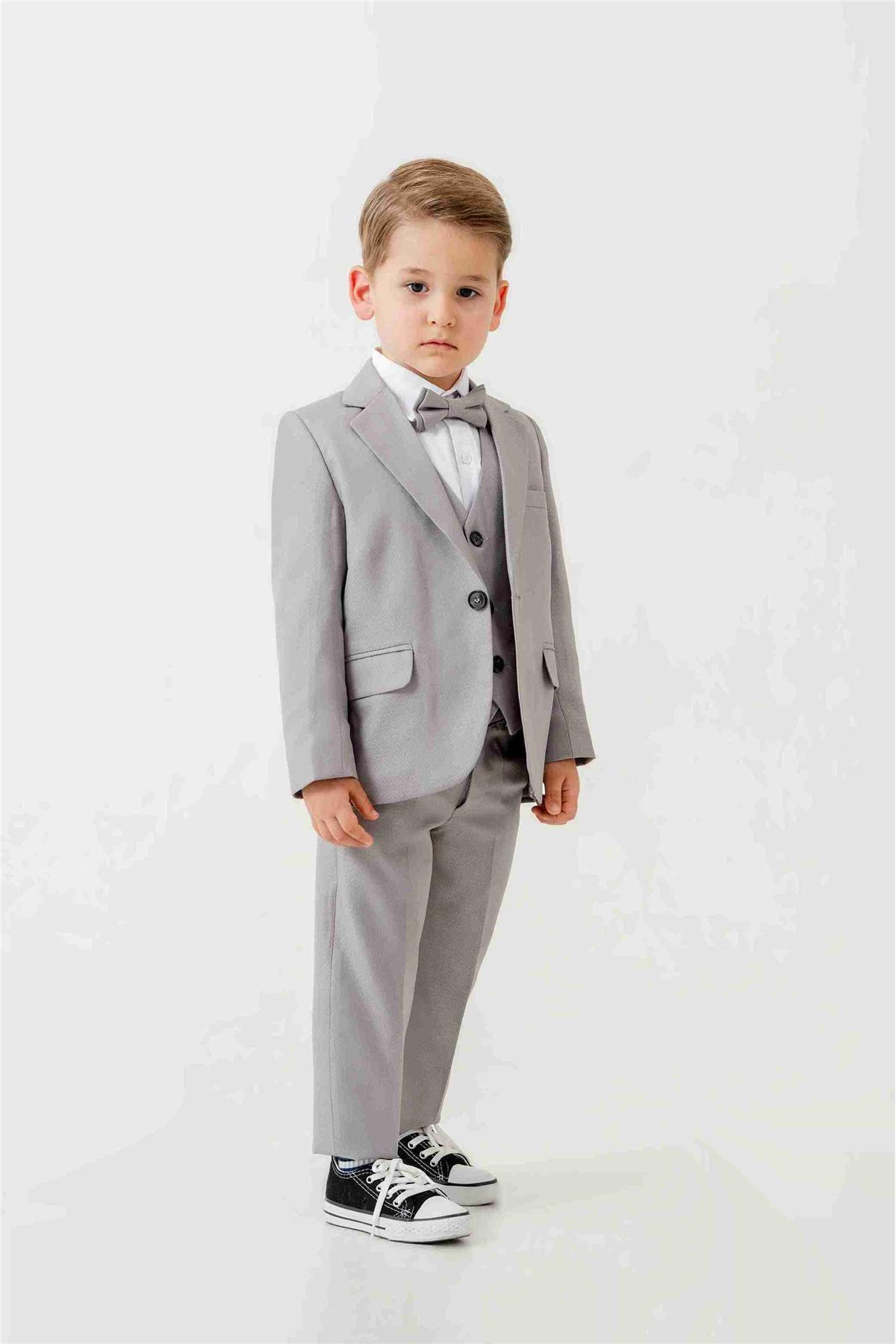 پینا کیدز کت و شلوار پسرانه مینی جنتلمن - 5 تکه (کت، جلیقه، پیراهن، شلوار، پاپیون)