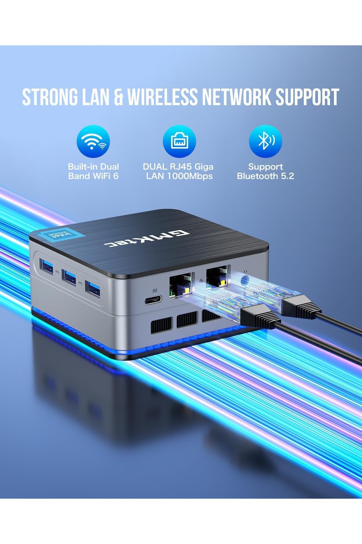 GMKtec-GMKtec NucBox G2 Plus Desktop Ultracompact Mini PC, Intel Twin Lake N150(4C/4T) up to 3.6GHz 5