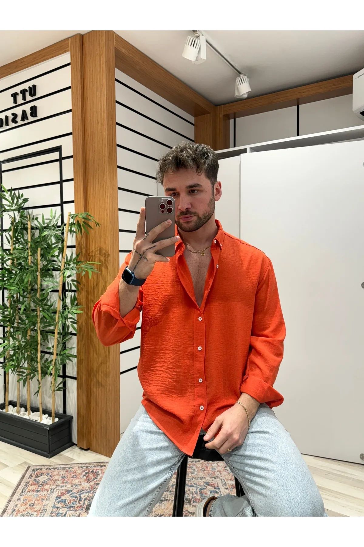 UTTBASİC-Oversize Textured Shirt 2