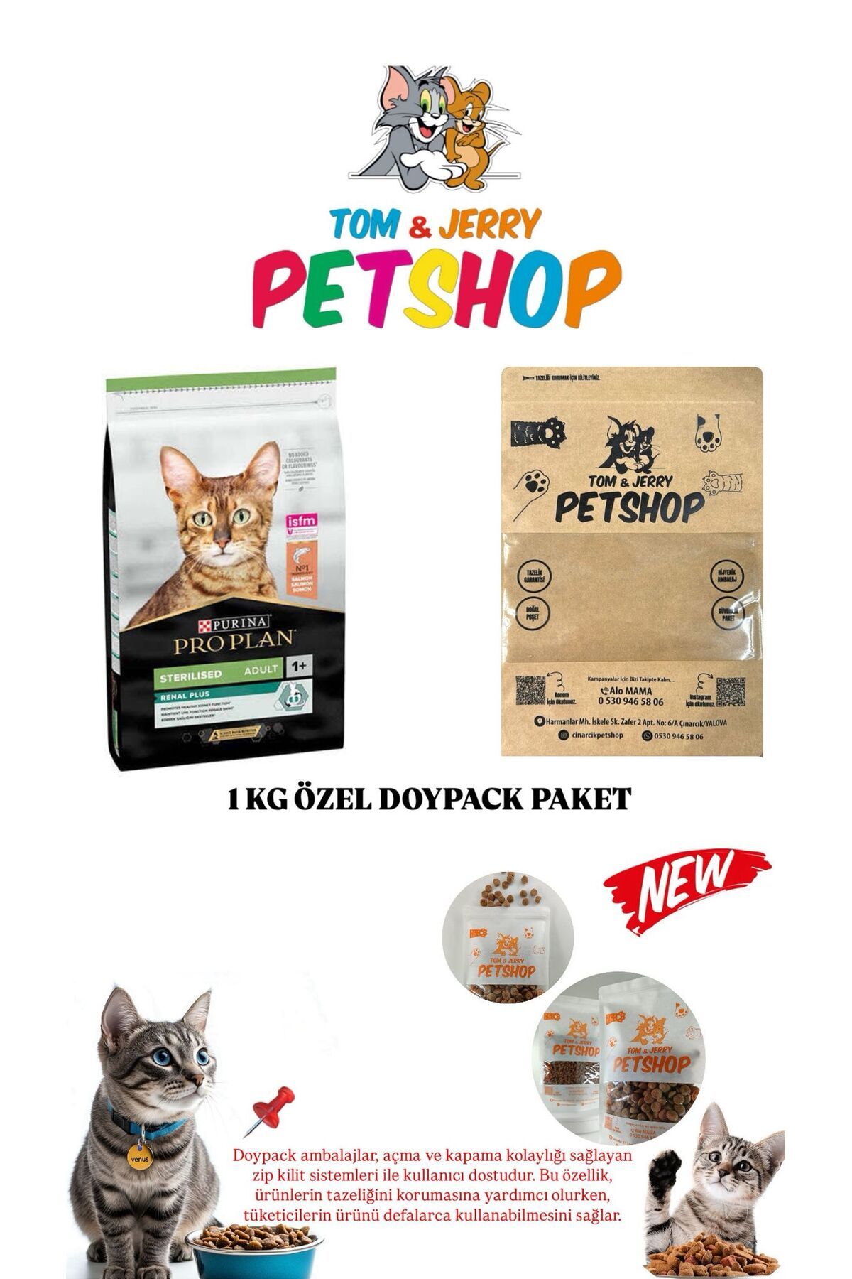 Pro Plan Proplan Somonlu Kısırlaştırılmış Kedi Maması 1 Kg DOYPACK (ÖZEL AMBALAJ)