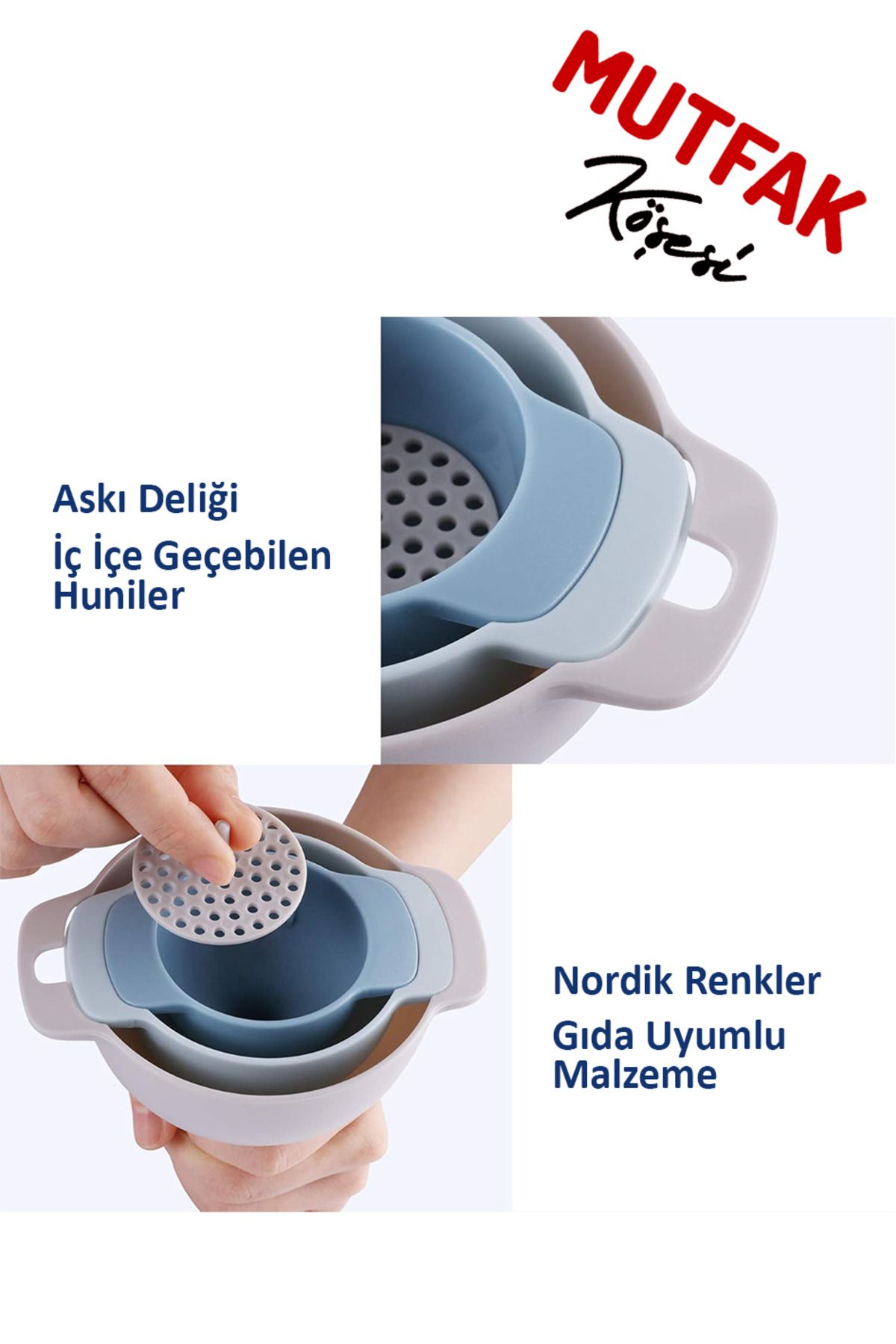 Mutfak Köşesi-Fiori Practical 4-Piece Funnel Set: 3 Size Funnels and 1 Strainer - Funnel Set with Strainer 2