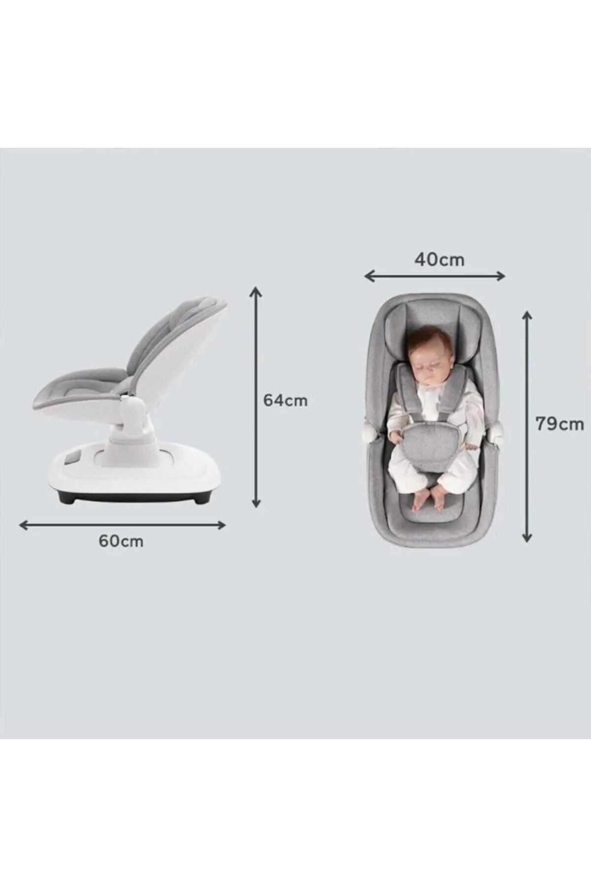 Mini Baby-مهد اطفال ديلوكس متعدد الحركات مع تحكم لطيف باللمس و5 اوضاع تأرجح ودوران 360 درجة وتحكم عبر التطبيق 2