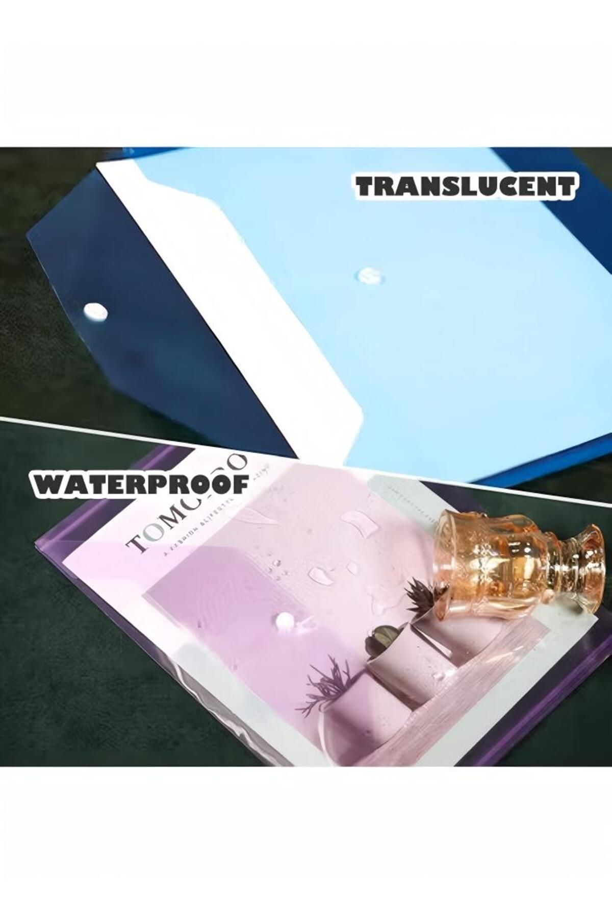 Generic-Duniso 20 Pack A4 Polyethylene Envelope Folders With Snap Closure, Waterproof Transparent Project 6