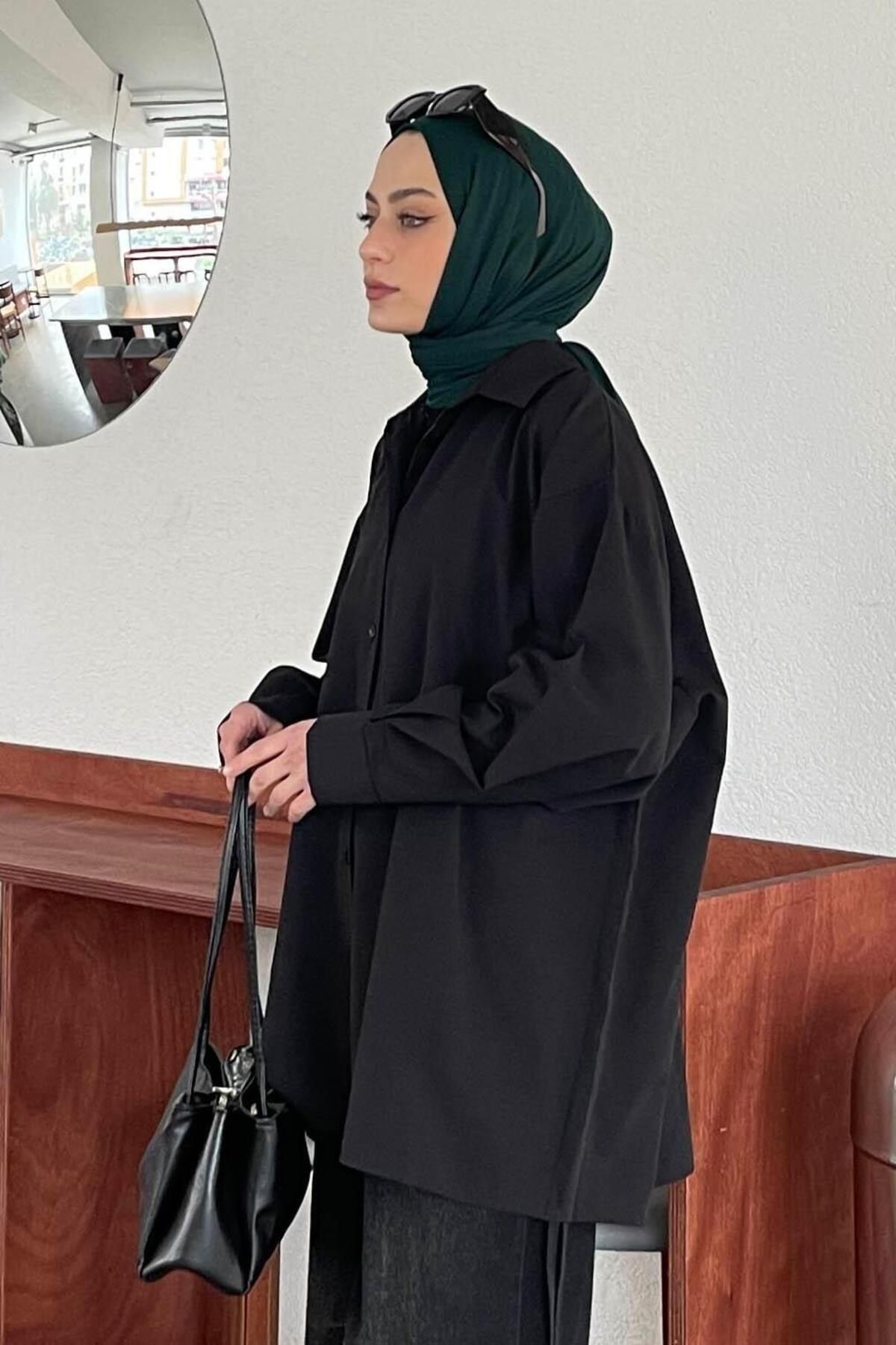 پیراهن پوشیده سیاه زنانه بزرگ اورجینال lamelif