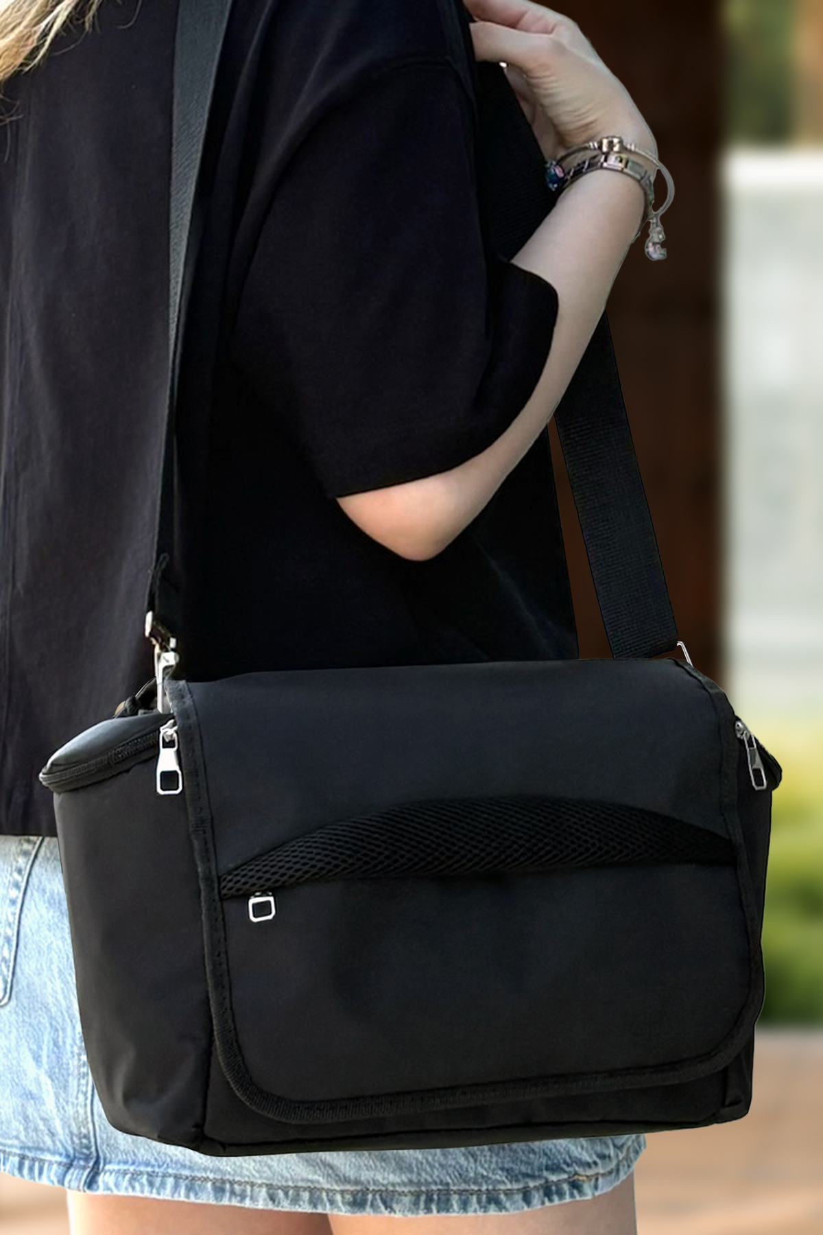 Stylo Stroller Bag Bebek Arabası ve Omuz Çantası X Pro Termos Bölümlü - Siyah fotoğrafı 2 (önizleme)