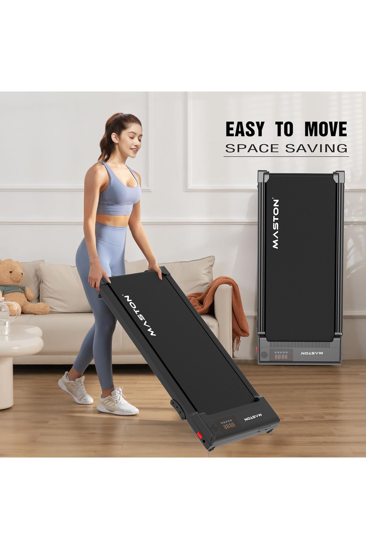 MASTON-Treadmill 1-6Km/H 120Kg Under Desk Walking Pad Treadmills Running Machine For Home Office Use 2