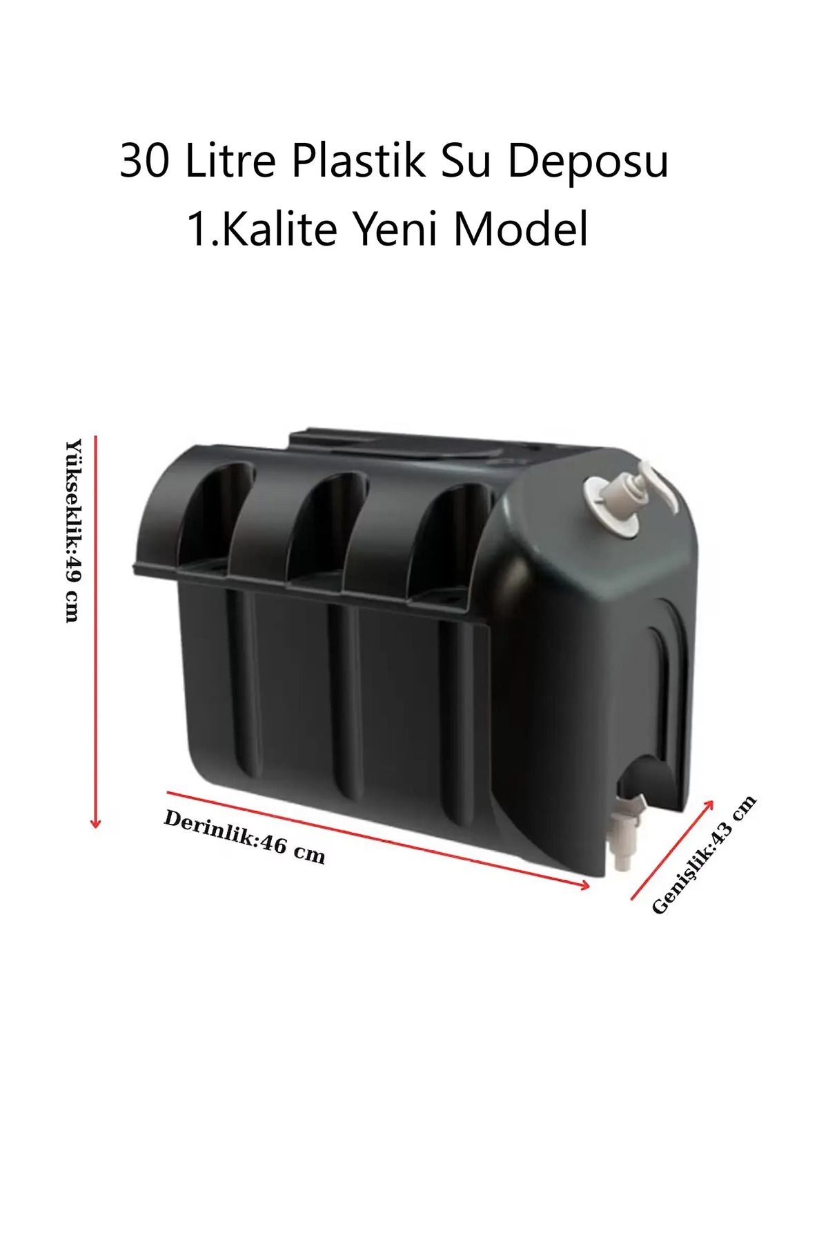 Dedeks Plastik Su Deposu 30 Litre Yeni Model Sabunluklu Musluklu Su Tankı Römork Karavan Uyumlu