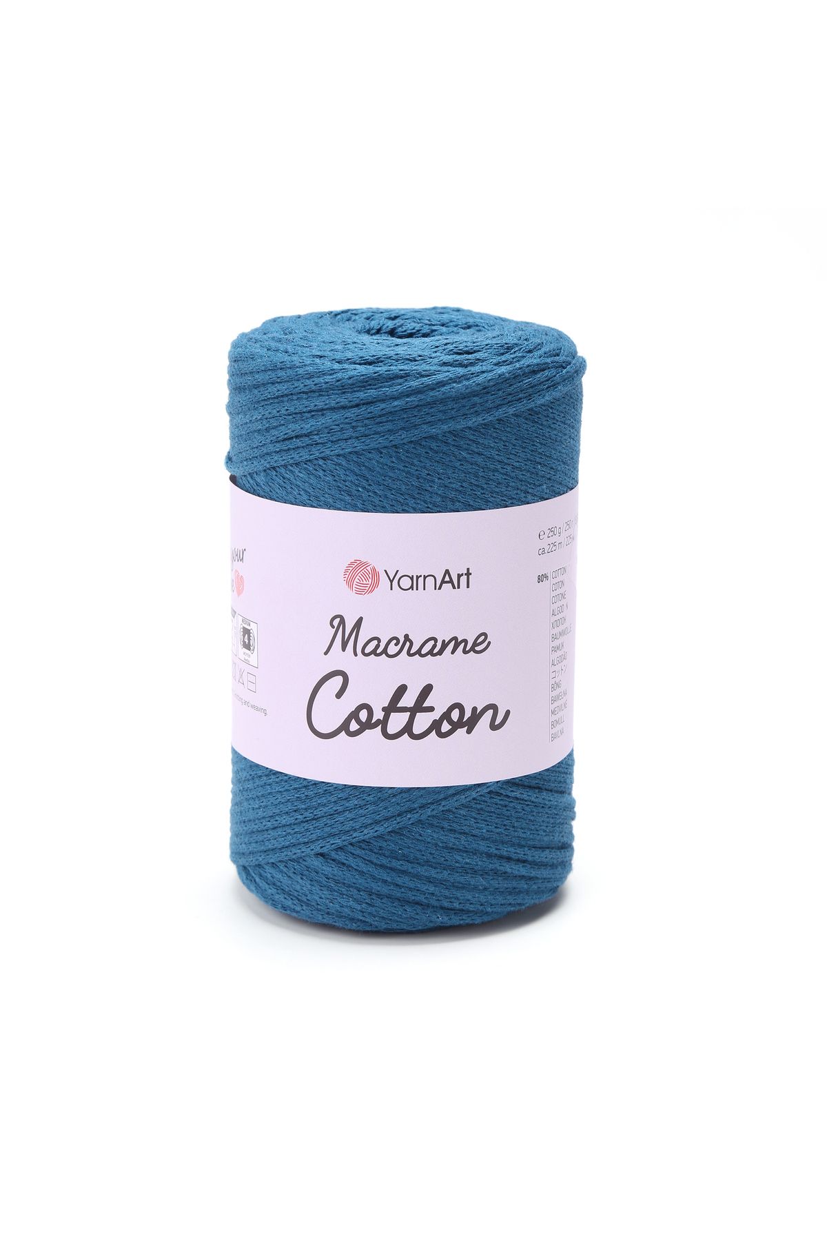 Yarnart-Macrame Cotton - Μακραμέ Χειροποίητο Νήμα Πλεξίματος Petrol Blue-789 1