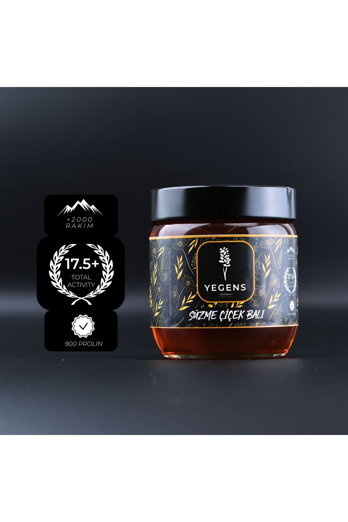 Yegens Doğal Çiçek Balı 450 gr | Ta17.5 | 900 Prolin | Hakiki Bal