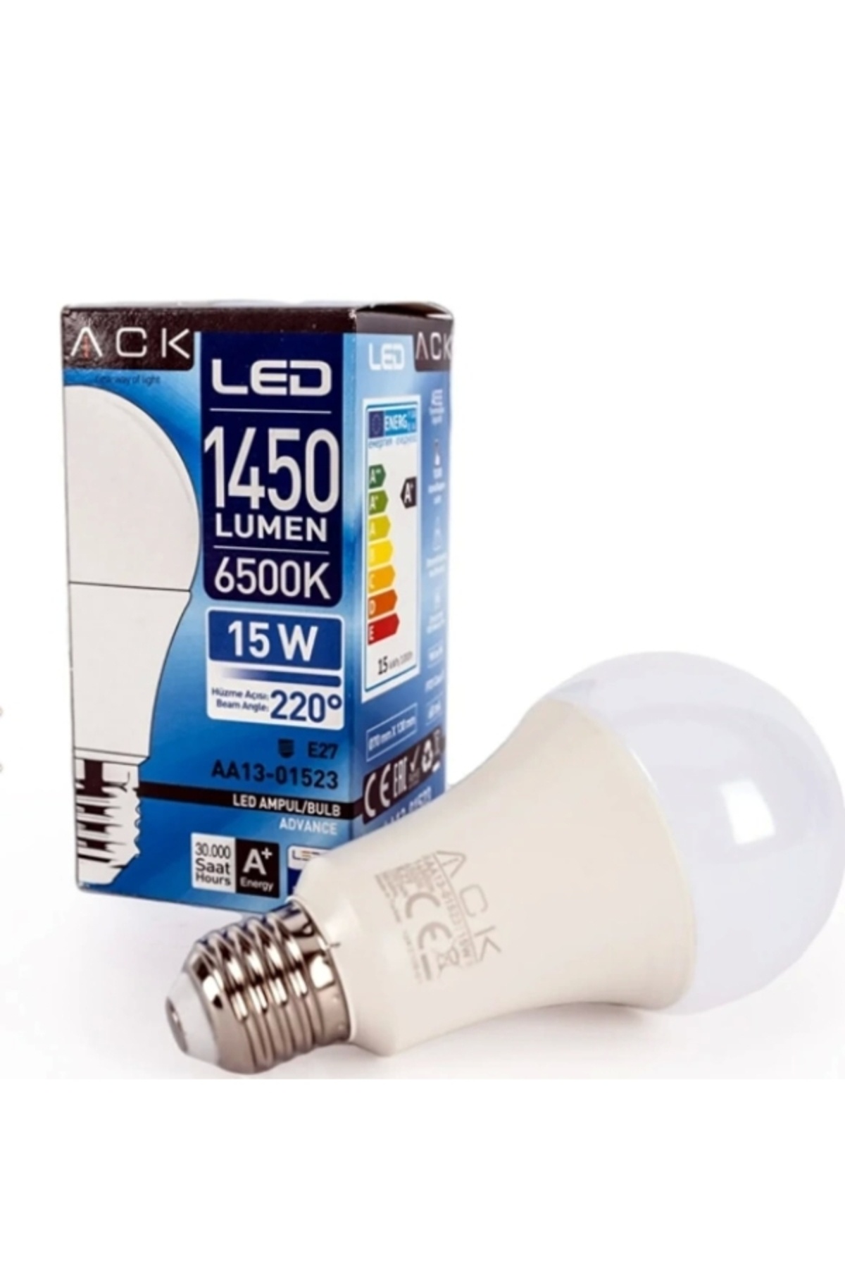 ACK AA13-01523 15W LED Ampul – E27, 6500K Beyaz Işık, Samsung SMD2835, IP20