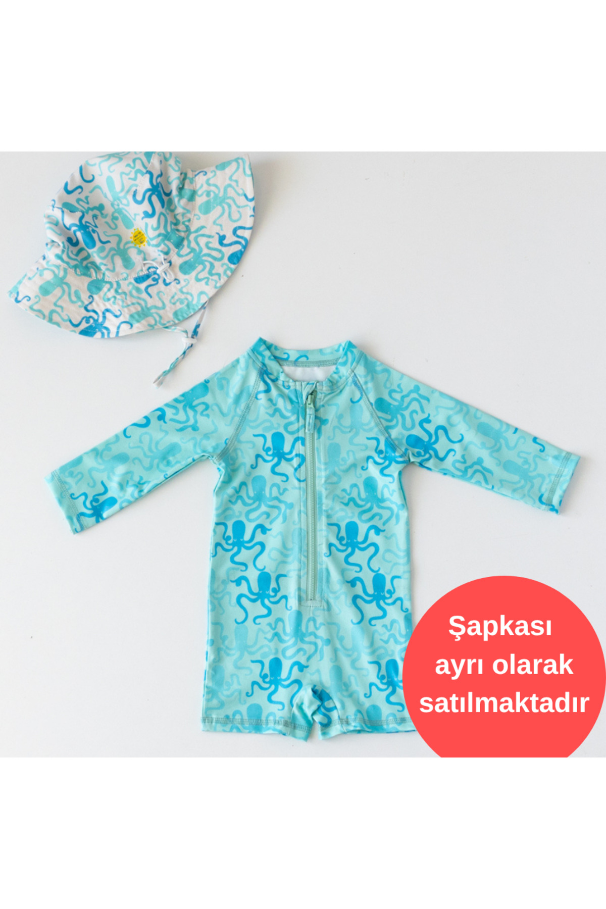 Mama Yoyo Baby Kids Önden Fermuarlı - Tulum Mayo - Ahtapot fotoğrafı 3 (önizleme)