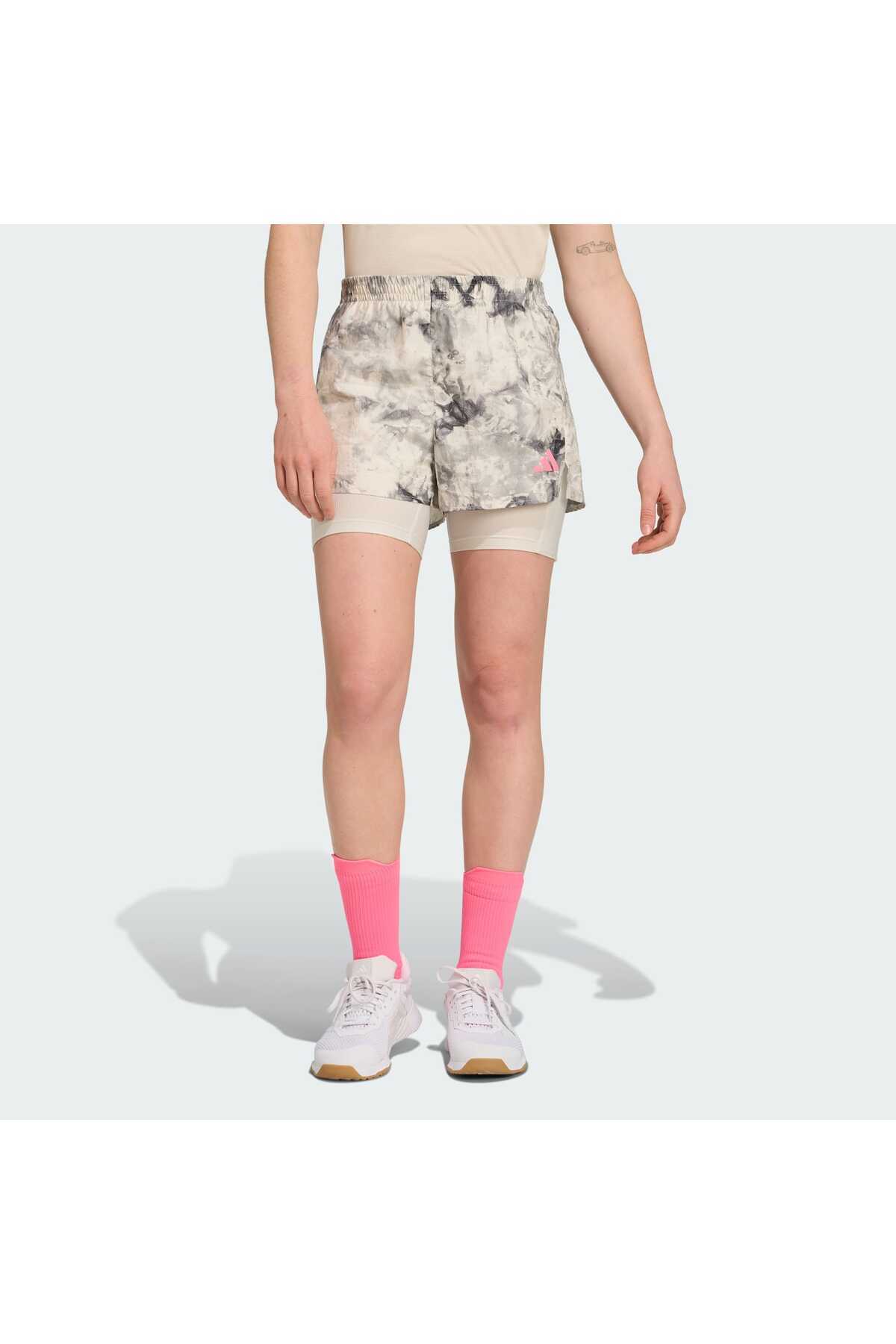 adidas-Own the Run Spray Dye 2-in-1 Shorts 1