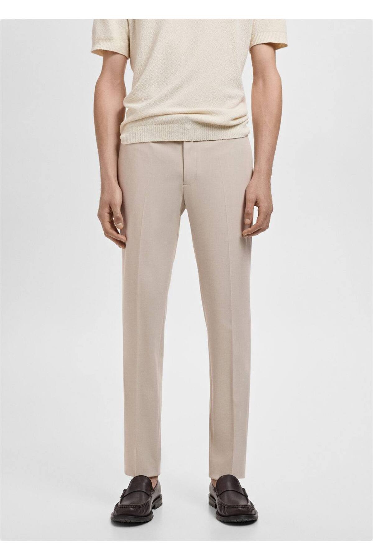 Süper slim fit streç kumaştan kumaş pantolon