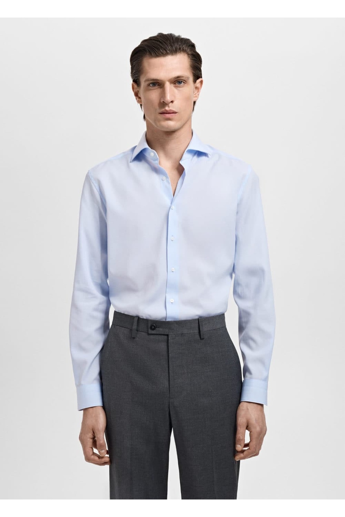 Slim fit pamuklu poplin gömlek