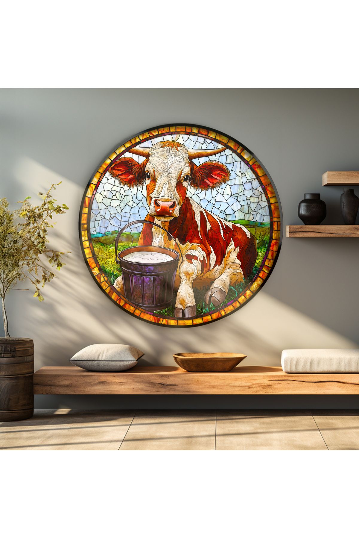 bds art sanatı evinize taşır Çiftlik İneği Vitray Spektrum™ Stained Glass Serisi