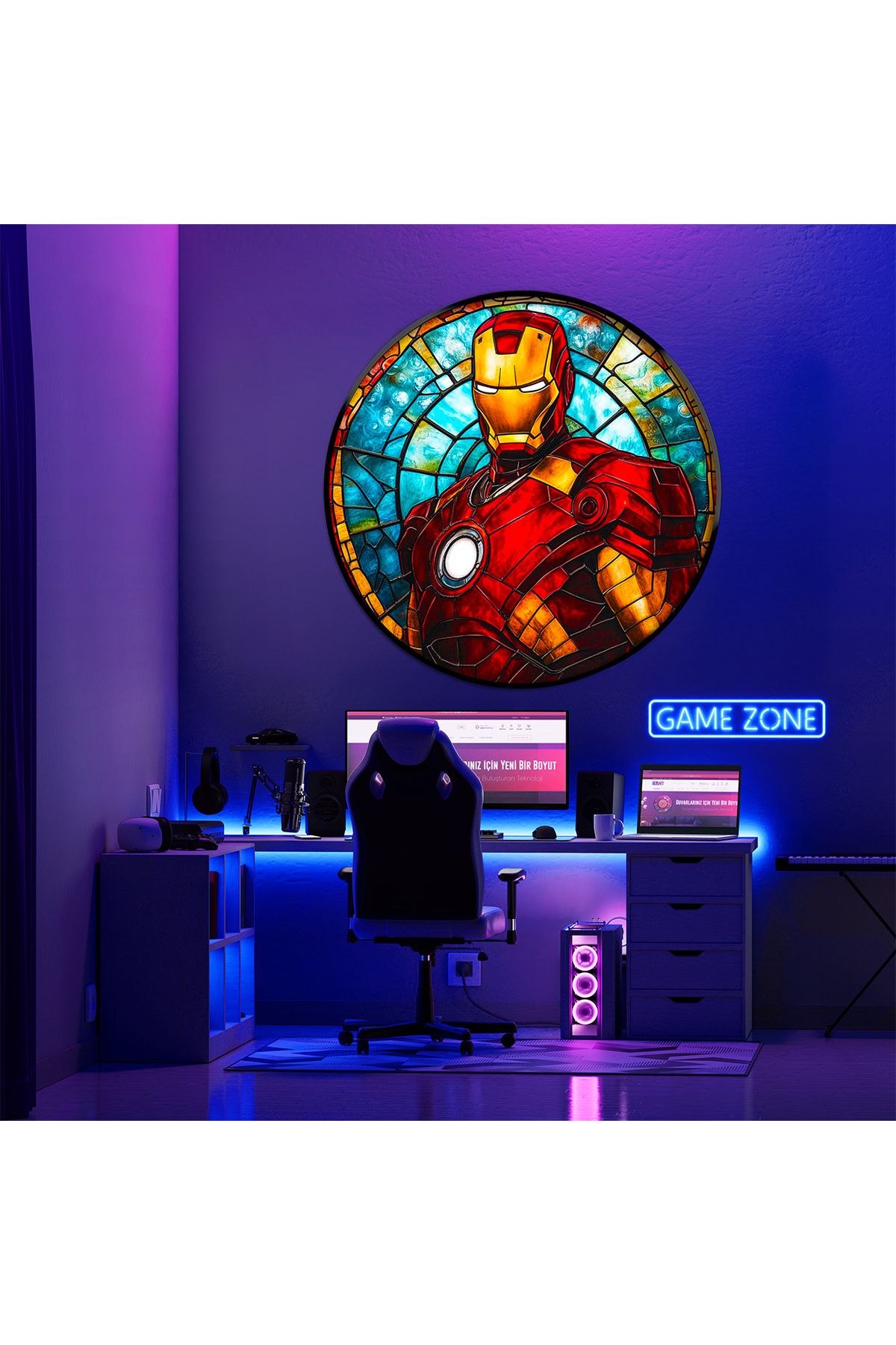 bds art sanatı evinize taşır Iron Man Vitray Spektrum™ Stained Glass Serisi