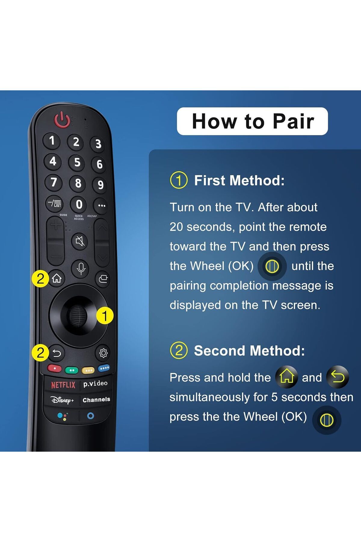 Bogadini-Magic Remote Control With Voice Function And Pointer, Replacement For Lg Smart Tv, Black 3