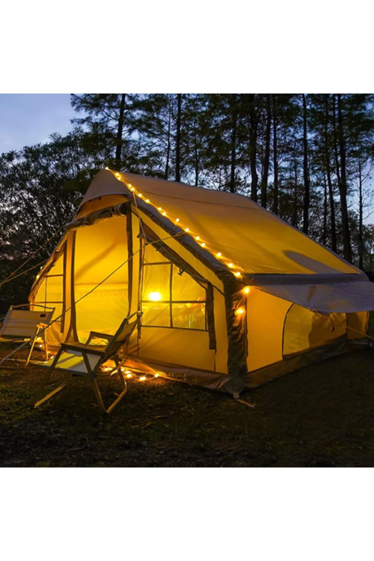 Campfit Şişme Çadır Tenteli Şişme Çadır – 300×210×190 cm 6m2 4-5 Kişilik Şişme Çadır Pompalı
