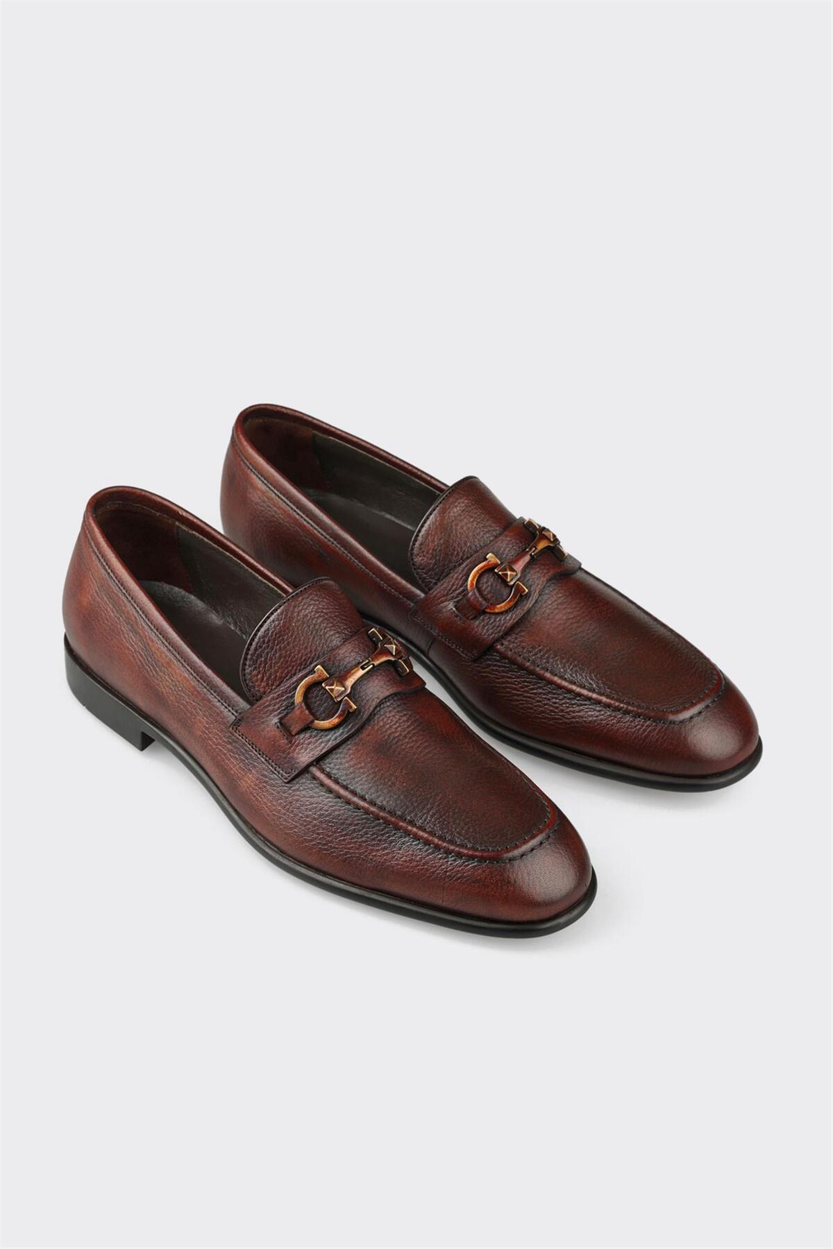 Elle Shoes Kahve Deri Erkek Klasik Ayakkabı görsel 2