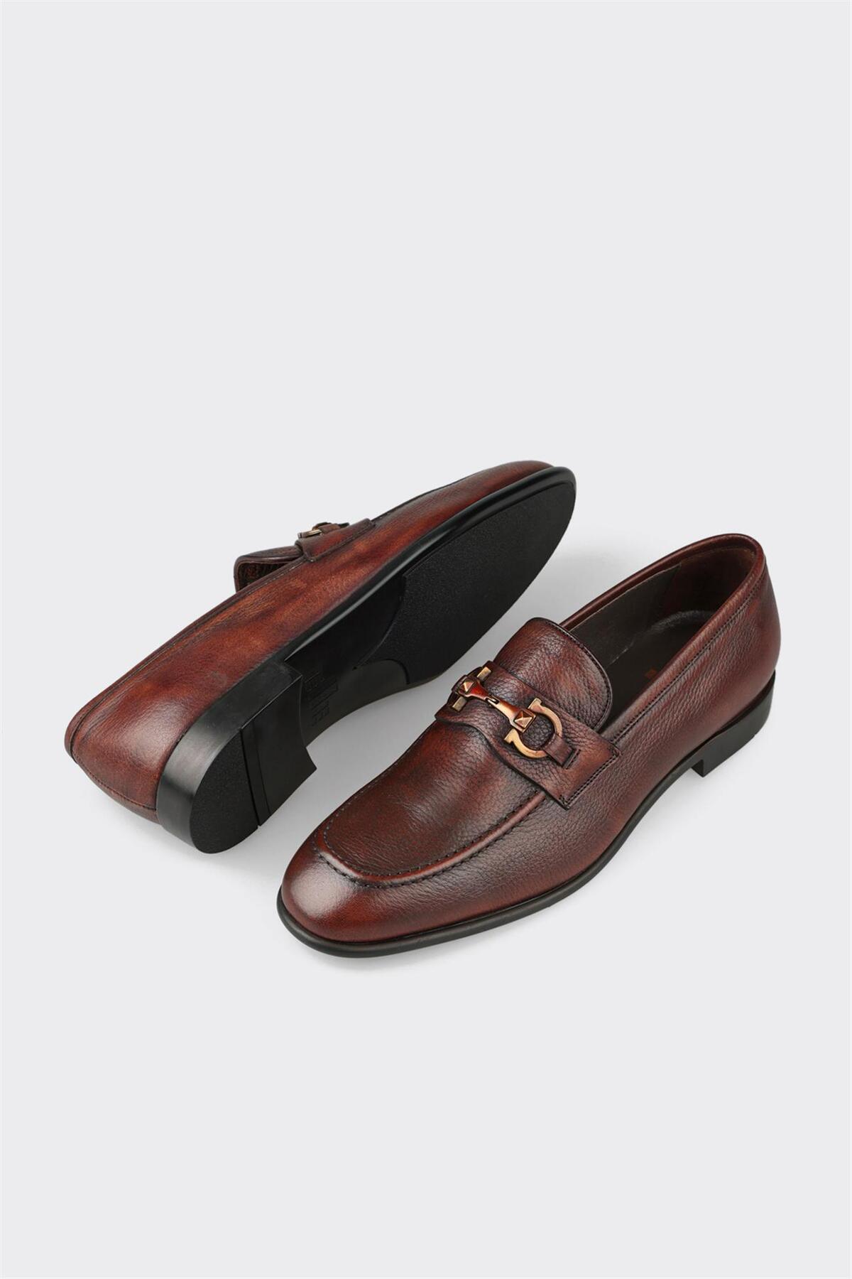 Elle Shoes Kahve Deri Erkek Klasik Ayakkabı görsel 3