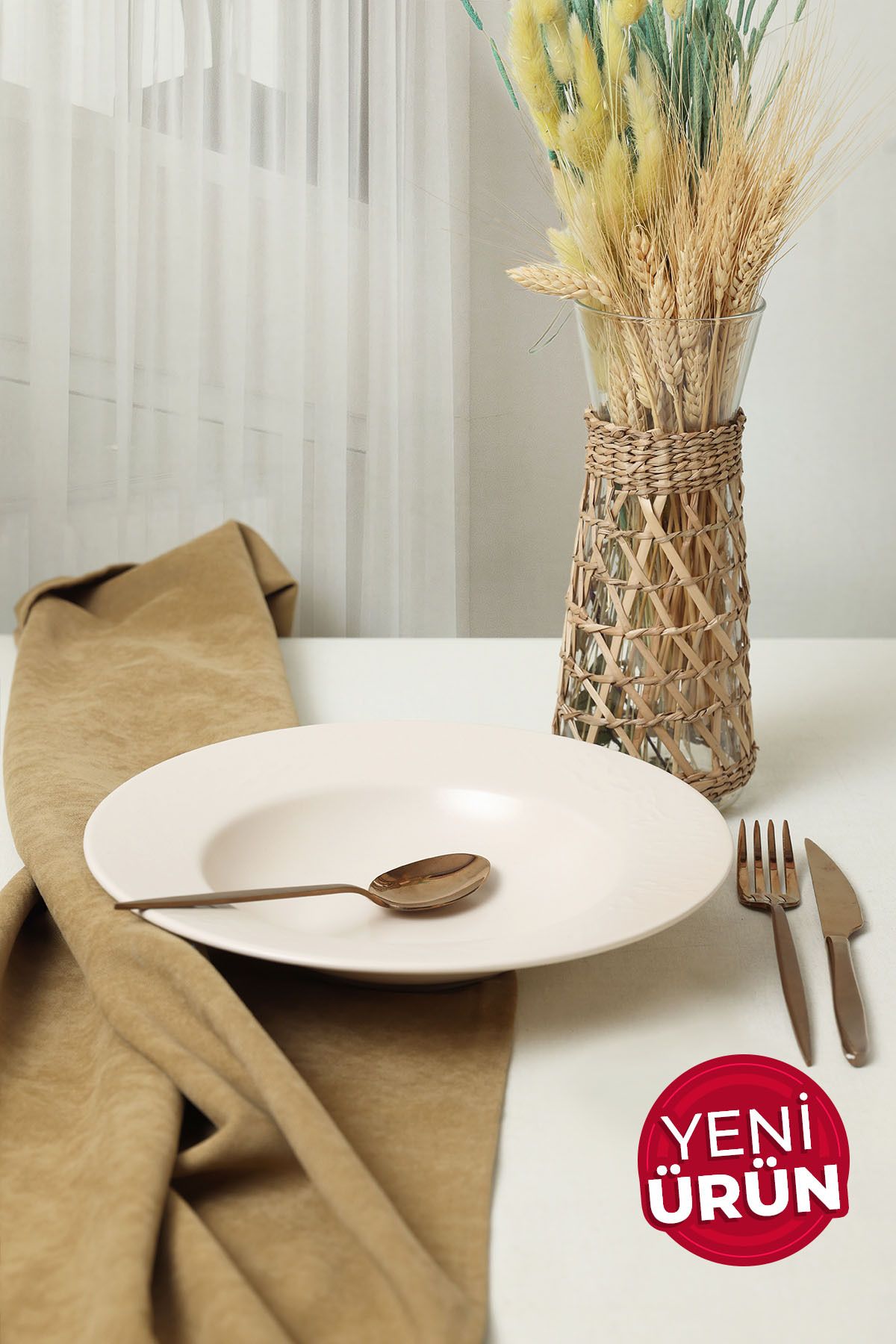 Keramika Mat Krem İyonya Makarna Tabağı 28 Cm 950