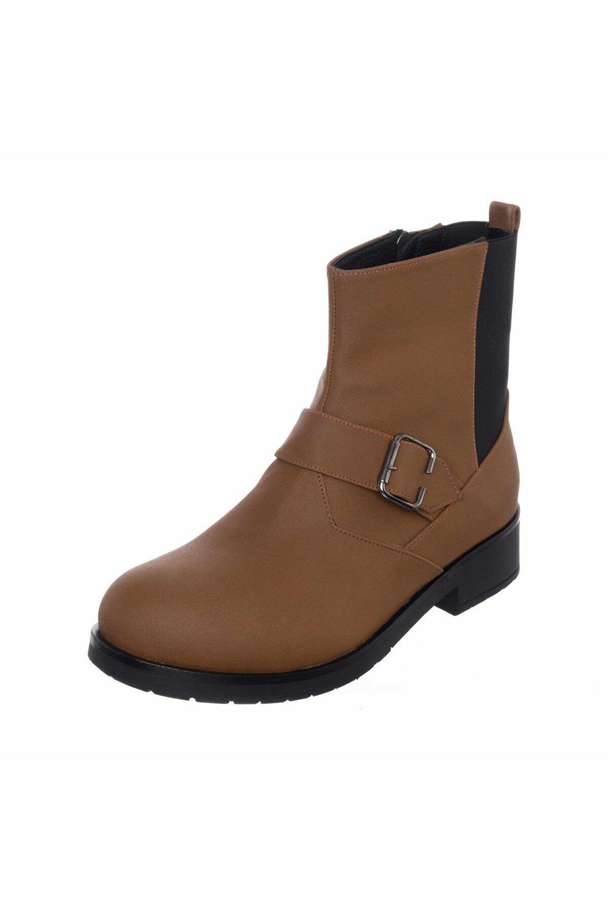 İriadam-K186-4 Tan Nubuck Elastic Large Size Women's Boots 3