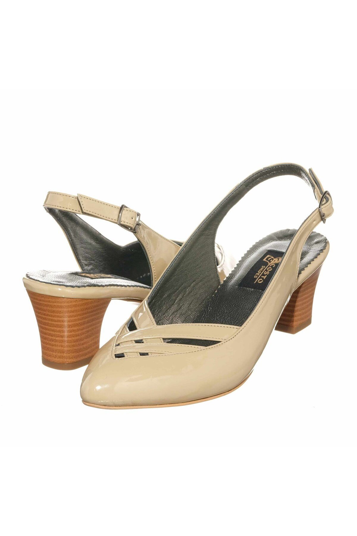 İriadam-41-42-43-44 Size Kdr2300 Beige Patent Leather Summer Large Size Classic Casual Women's Shoes 7