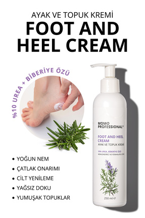 MOMO professional Ayak ve Topuk Kremi Biberiye Özlü, Yoğun Nemlendirici, 250 ml