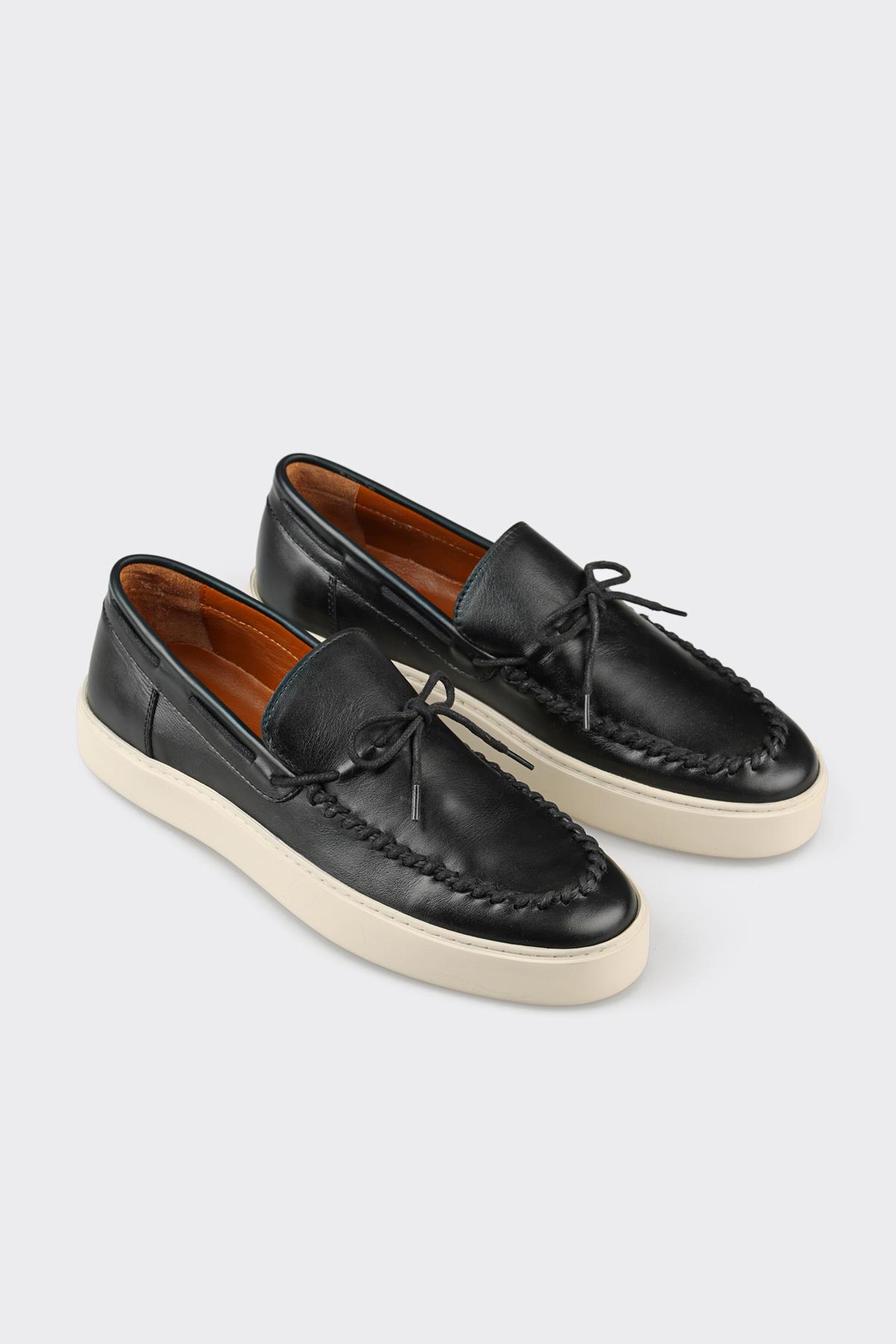 Elle Shoes Siyah Deri Erkek Günlük Ayakkabı görsel 2
