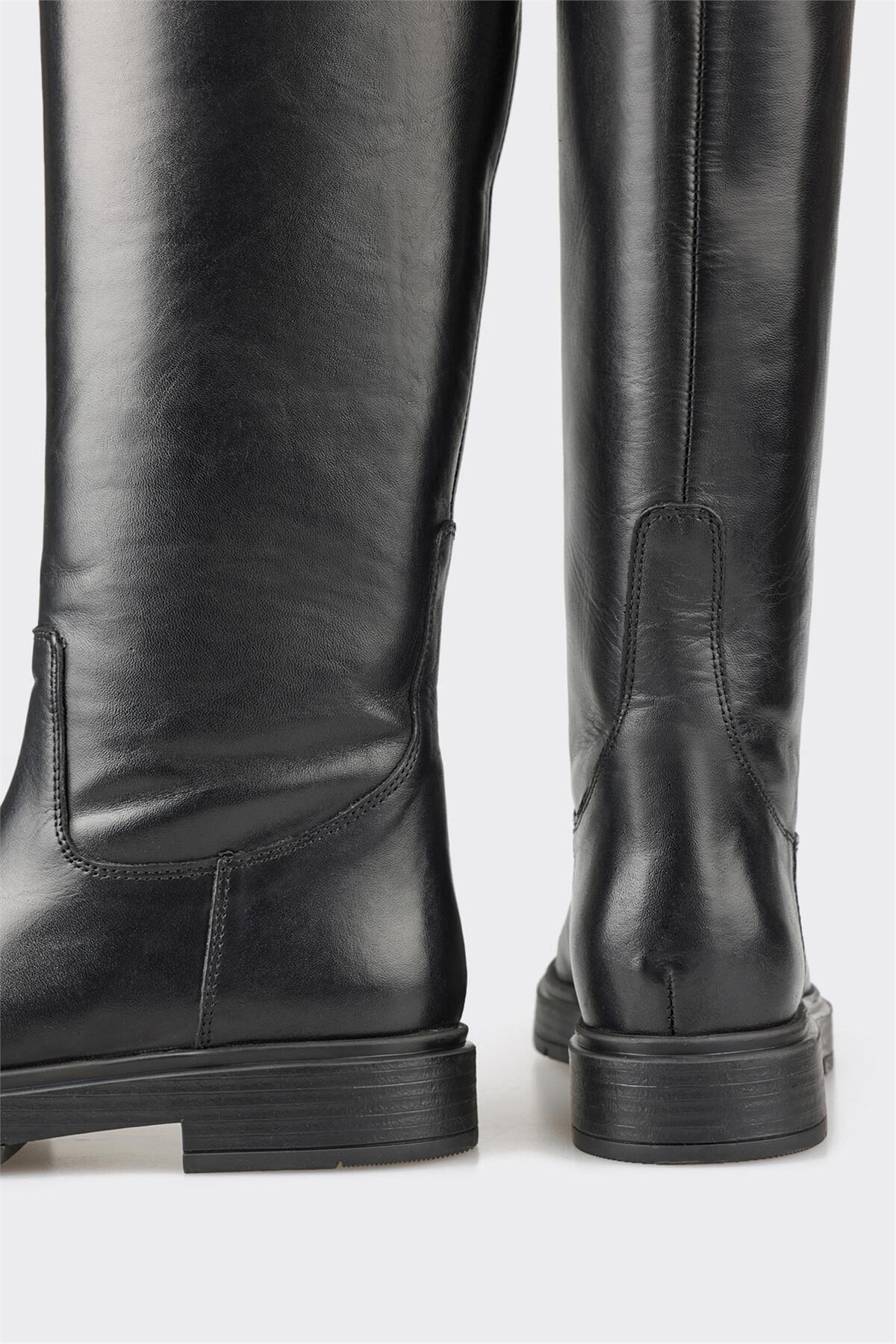 Elle  Siyah Deri Kadın Çizme - Görsel 4