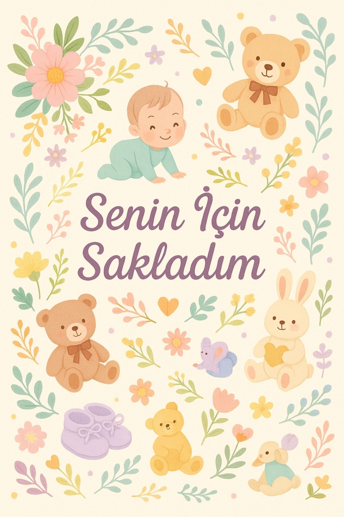 Merve ÖZTÜRK Bebek Anı Defteri – İlk Yıl Günlüğü – Hatıra Ajandası – Anne Bebek Günlüğü