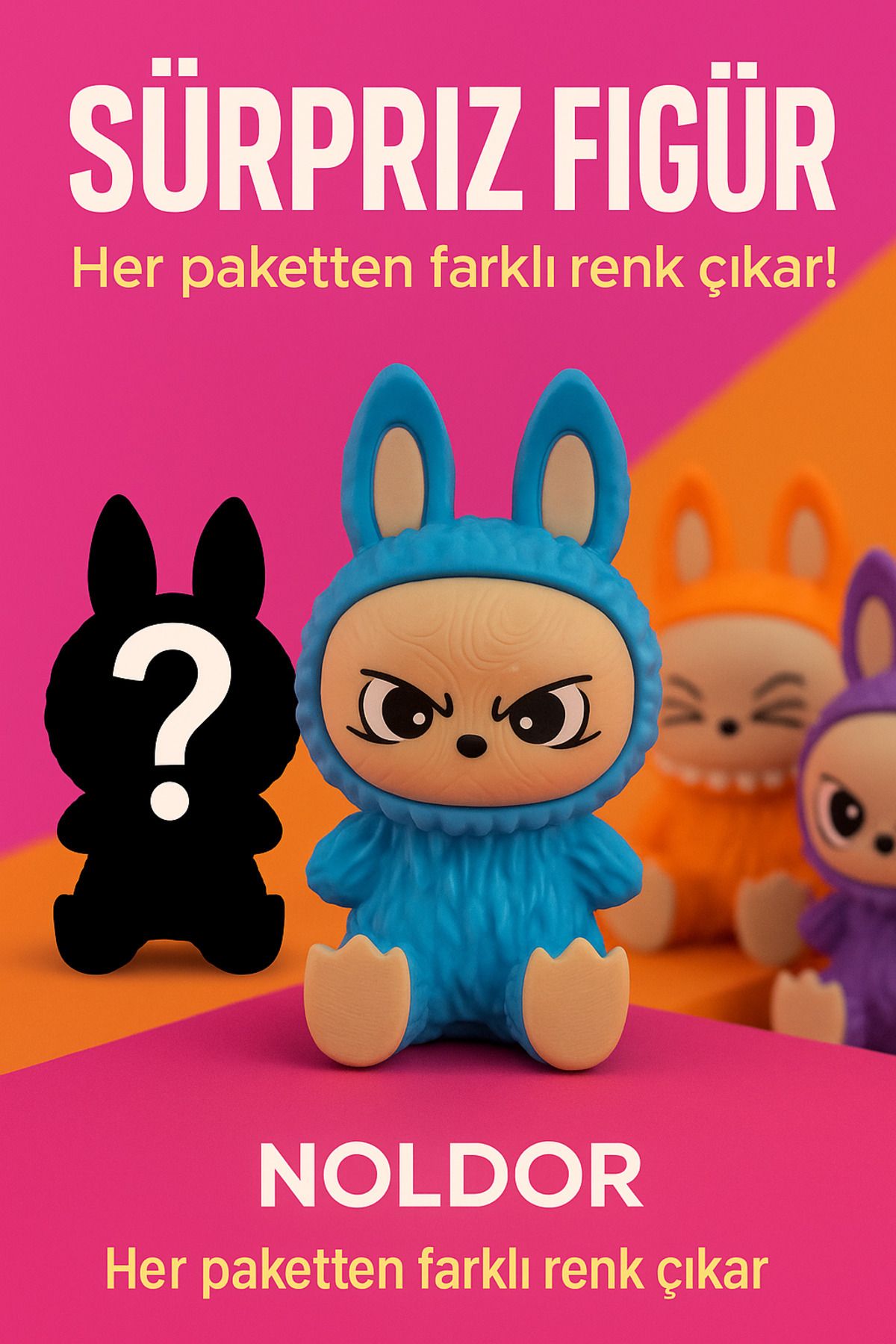 Noldor Sürpriz Renkli Labubu Figürü | Mini Koleksiyon Oyuncağı - Koleksiyon Oyuncak