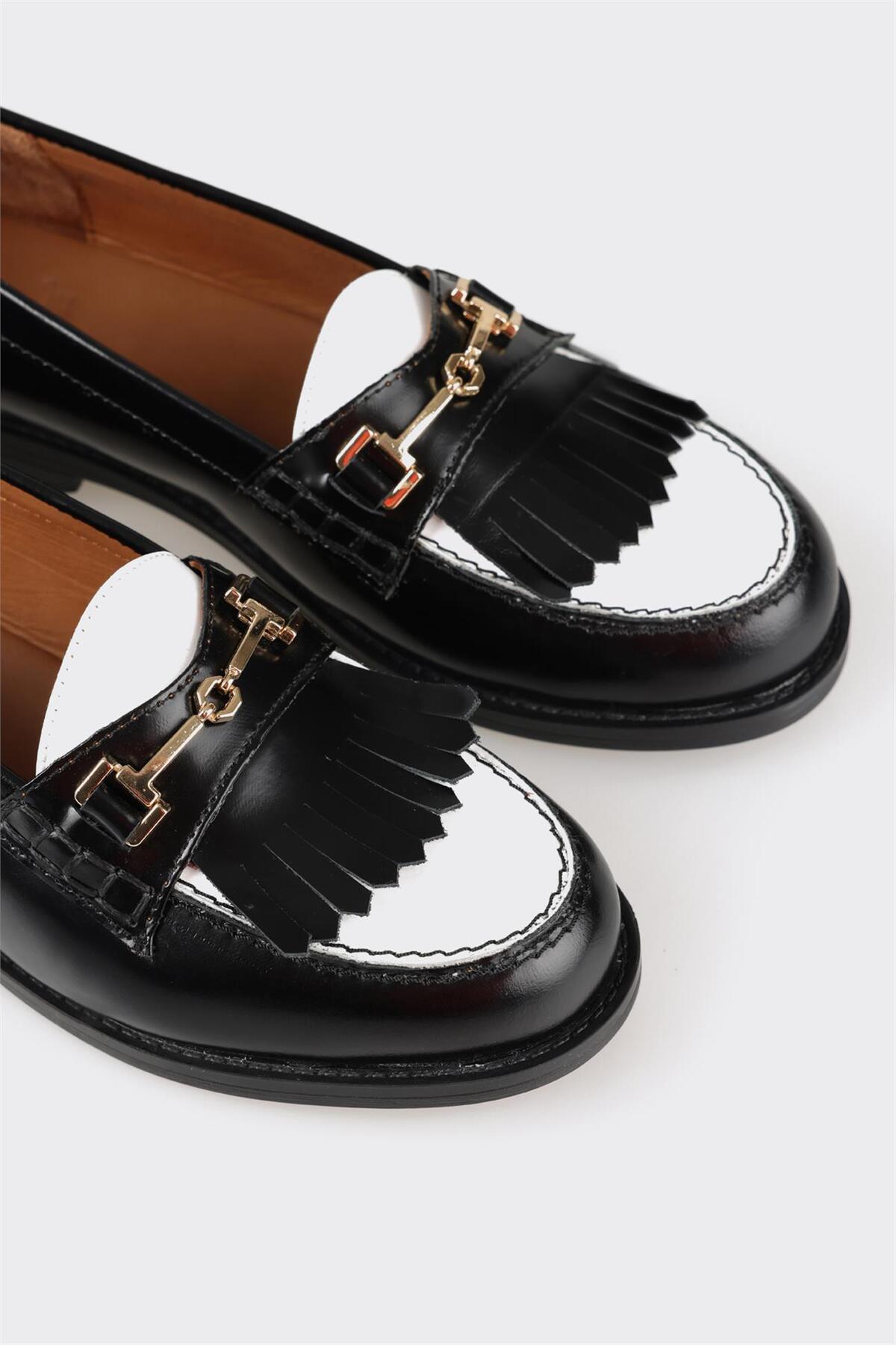 Elle Shoes Siyah Deri Kadın Loafer görsel 5