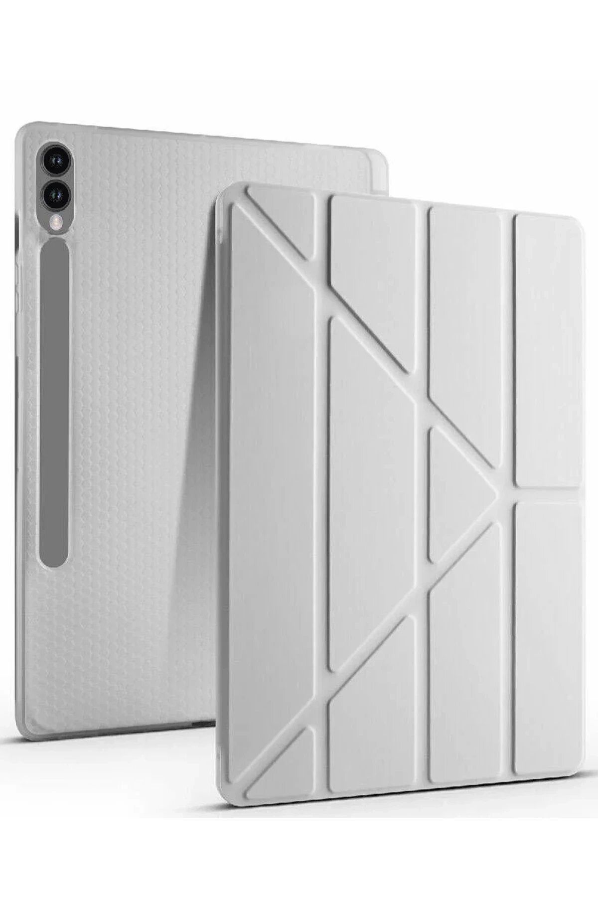 CepteToptan Newface Samsung Galaxy X610 Tab S9 FE Plus 12.4 Kılıf Kalemlikli Mars Tablet Kılıfı - Gri