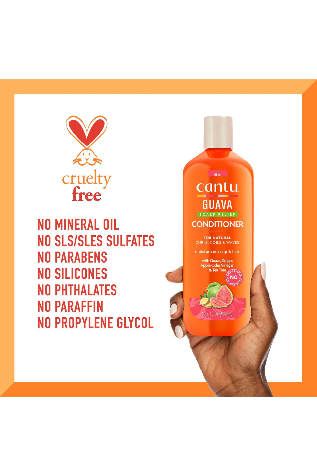 Cantu-Guava & Ginger Anti-Dandruff Shampoo 400 ml Flake Control & Scalp Refresh with Shea Butter, 4