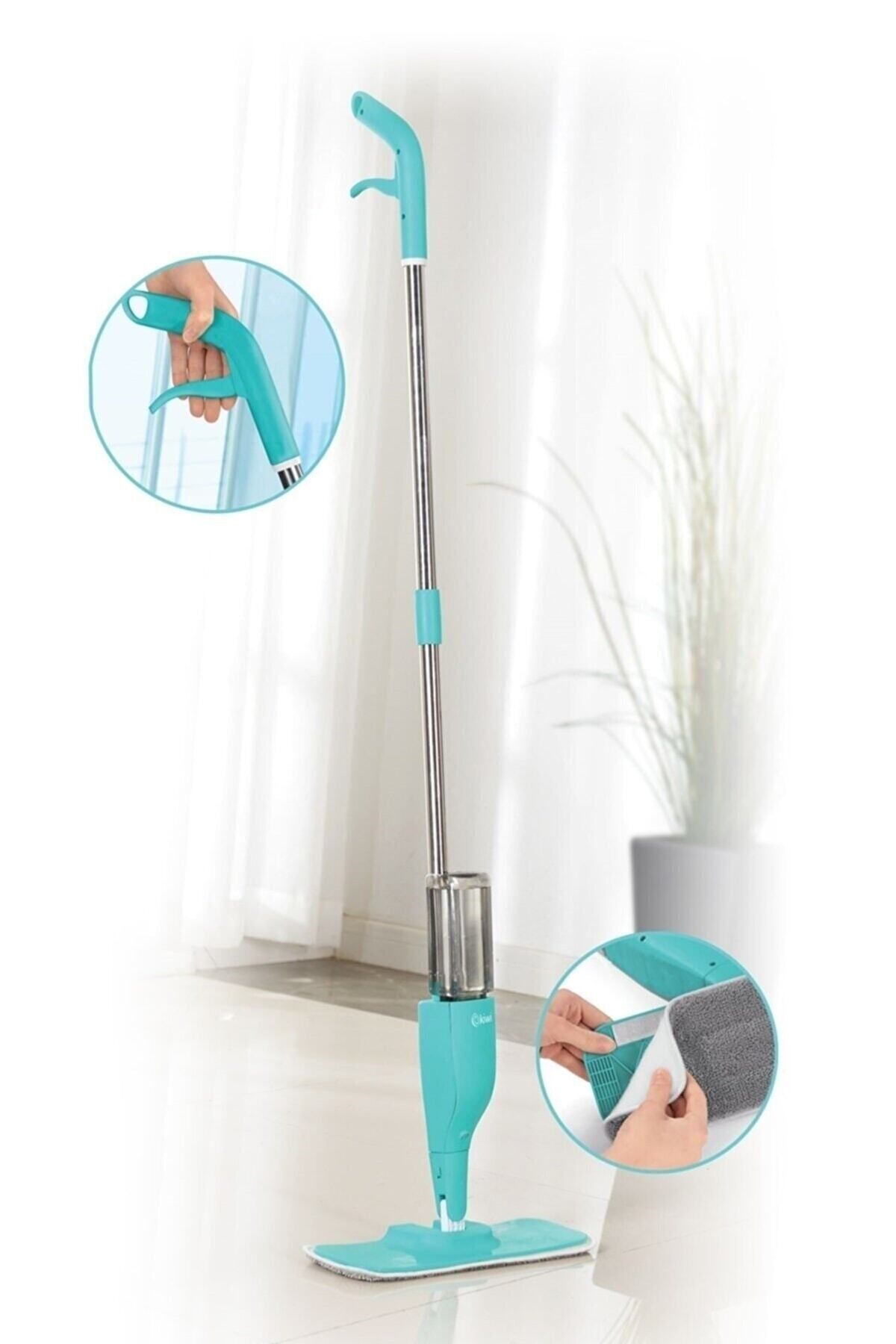 teknotrust 360 Derece Su Püskürtmeli Sprey Mop ve Yedek Mikrofiber Paspas