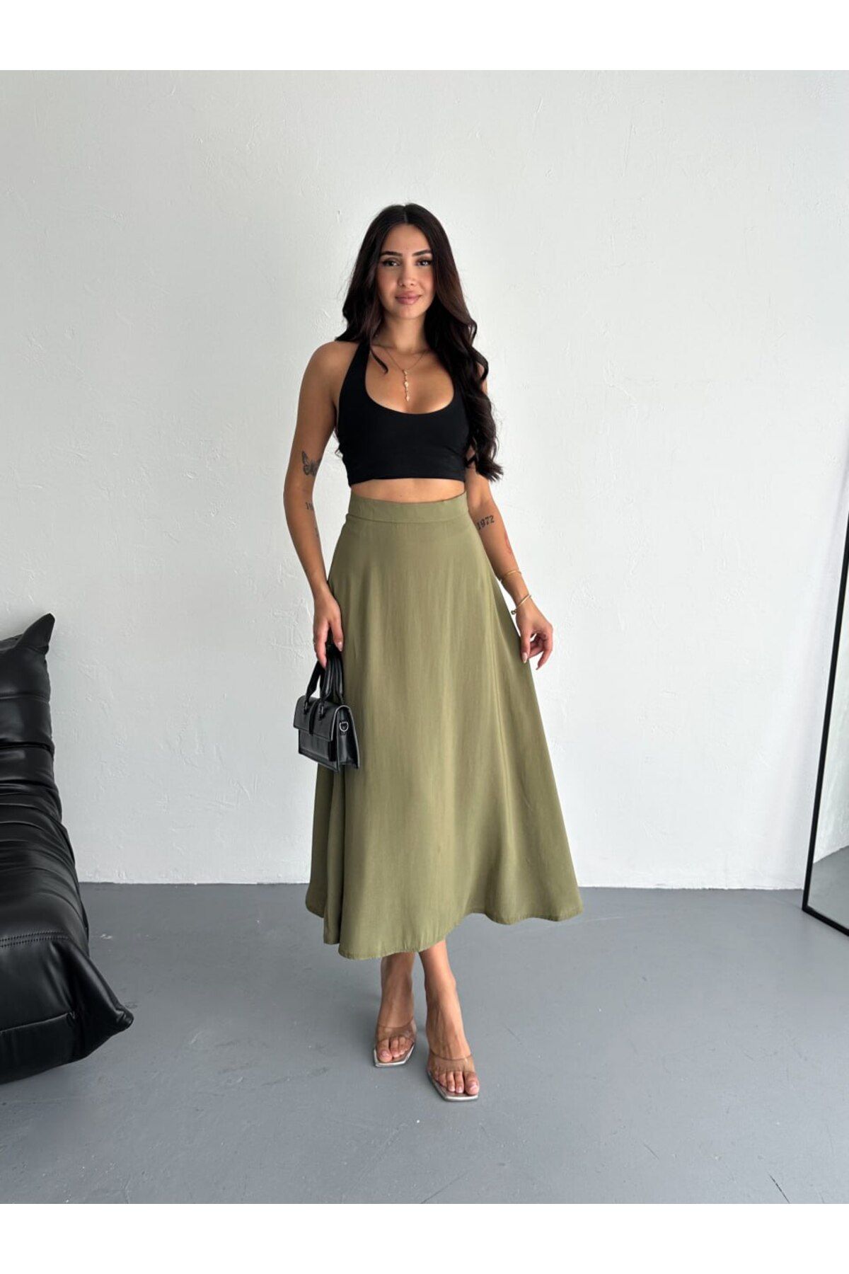 Zula Moda Yazlık Midi Boy Etek – Yandan Fermuarlı, Tesettüre Uygun