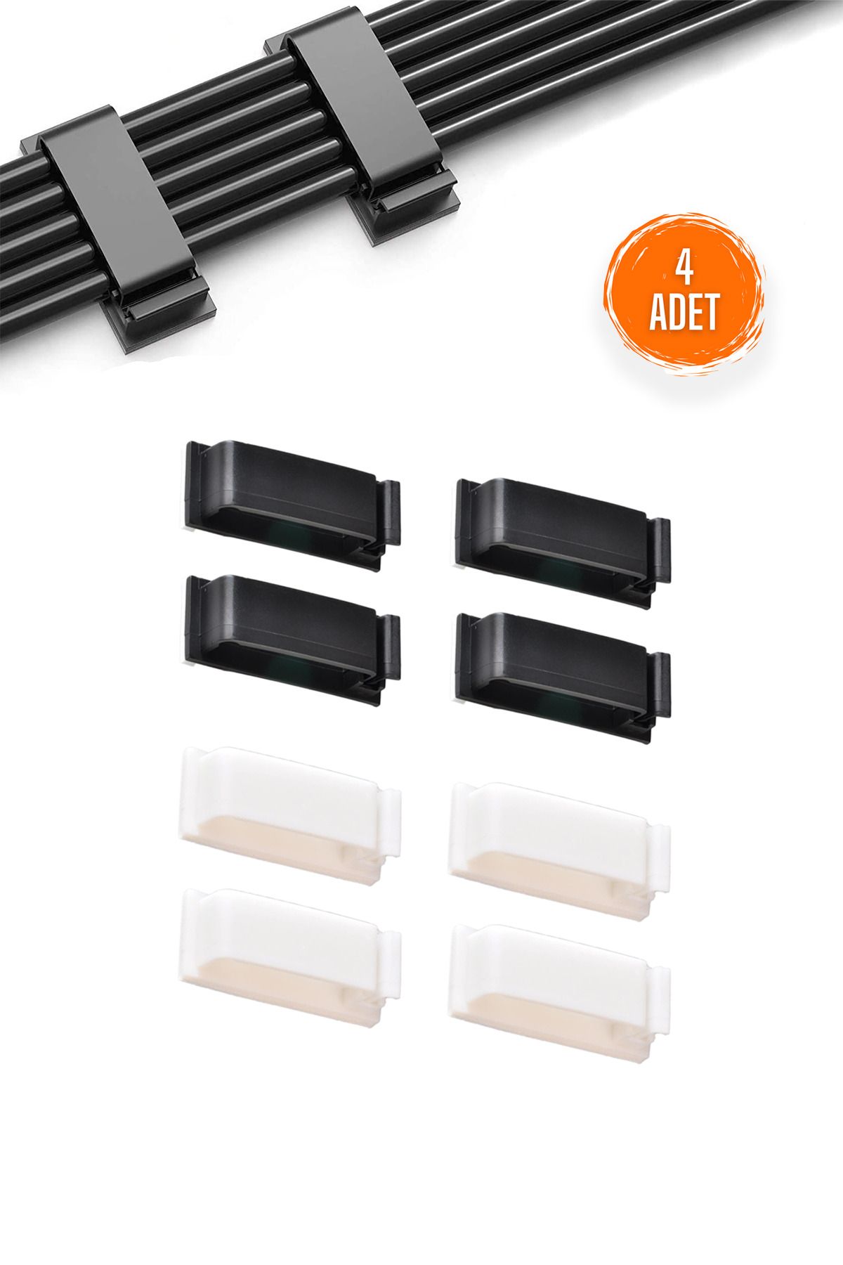 COZY SENSE Kablo Düzenleyici 4 Adet Çok Amaçlı Yapışkanlı Toplayıcı Saklayıcı Klips Tezgah Masa Düzenleyici