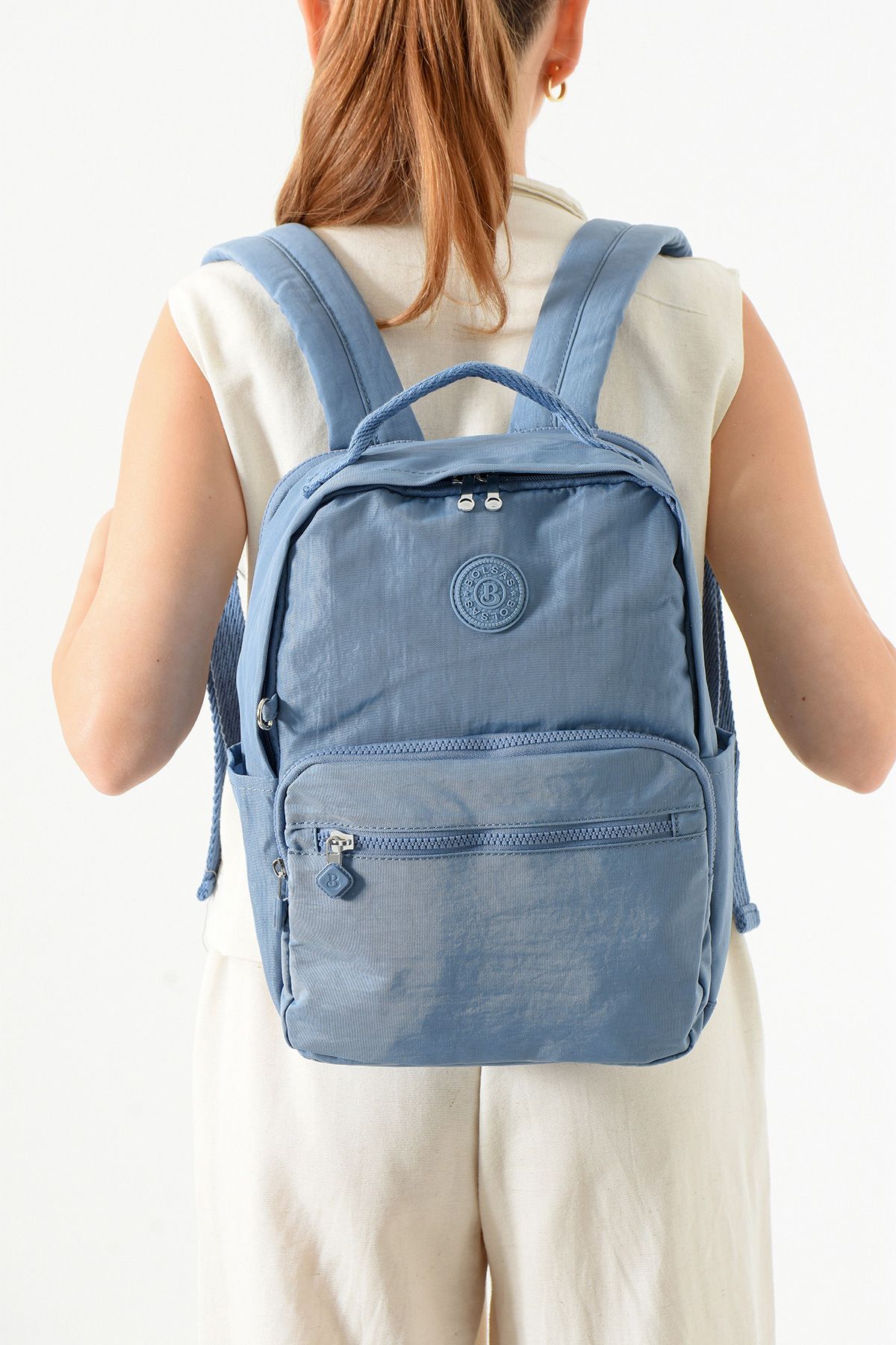 Just Polo Unisex Su geçirmez ithal krinkıl Kumaş Tablet Bölmeli Okul İş ve Seyahat Sırt Çantası KÖRÜKLÜ