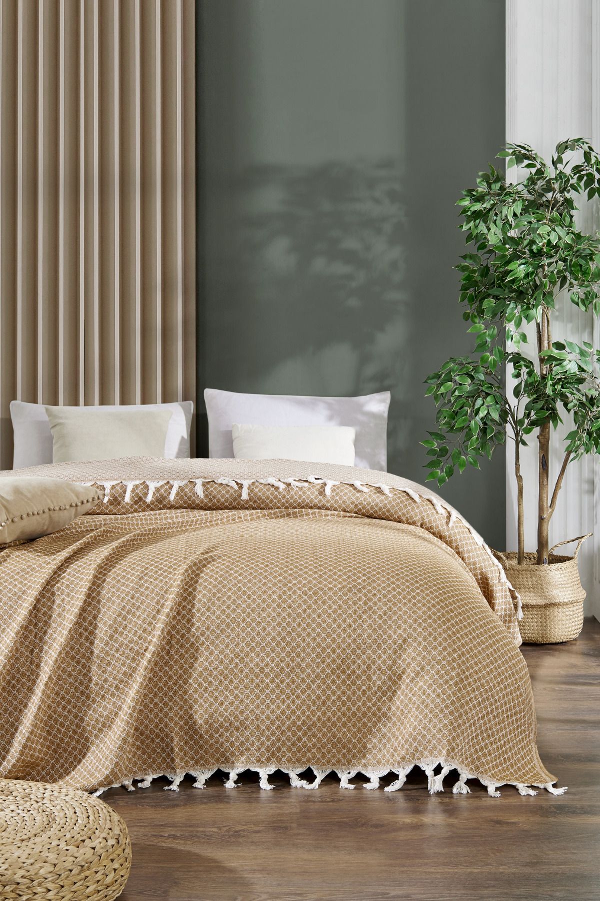 Casnack Umay Model Hardal Çift Kişilik Pike 200x230cm