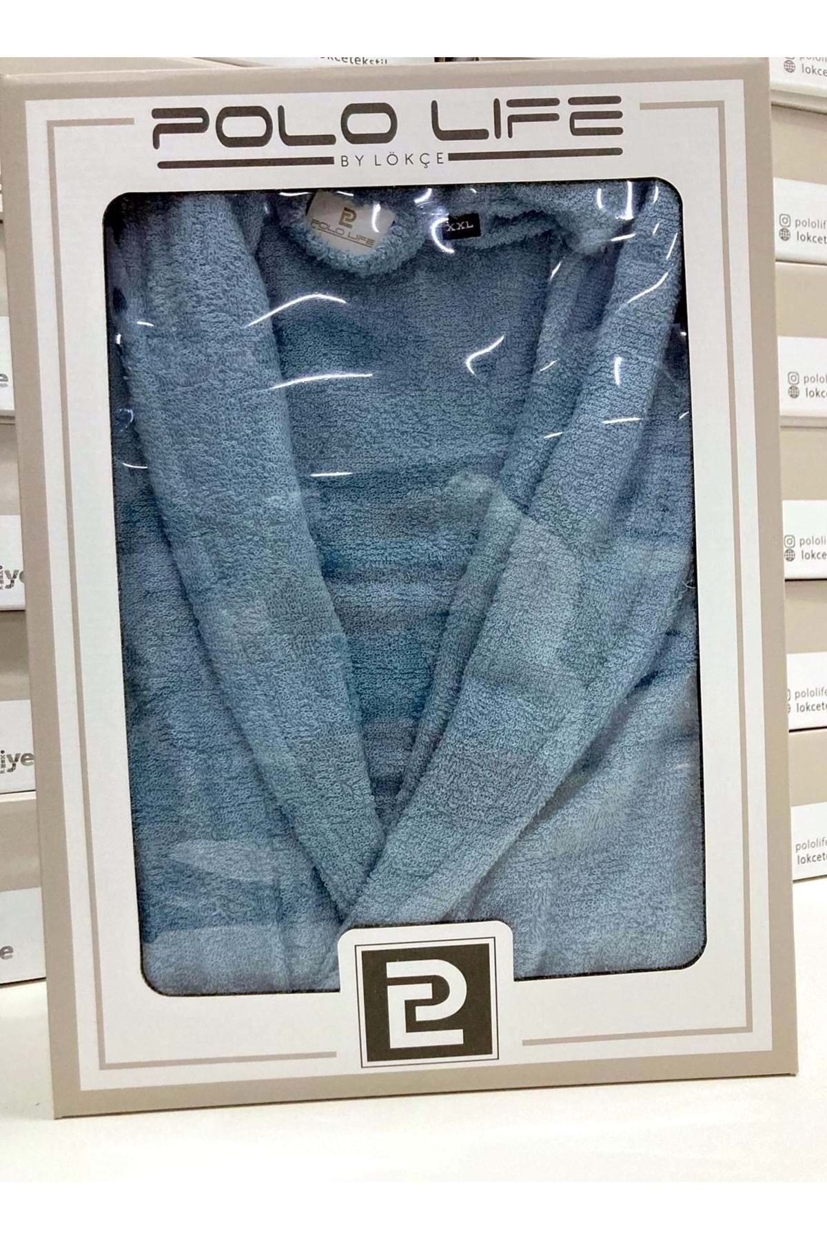 polo life Kutulu Bamboo Tek Bornoz Şalyaka-K.Mavi (XL Beden)