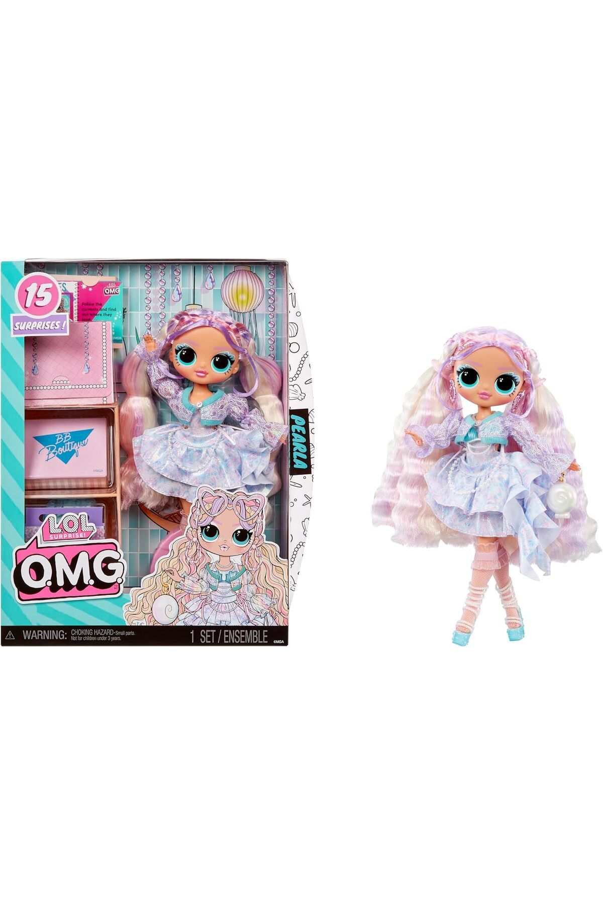 mazıdağı mazzıdağ Surprise! OMG Fashion Doll Pearl with 15 Surprises - Deniz Kızı Temalı Moda ve Aksesua