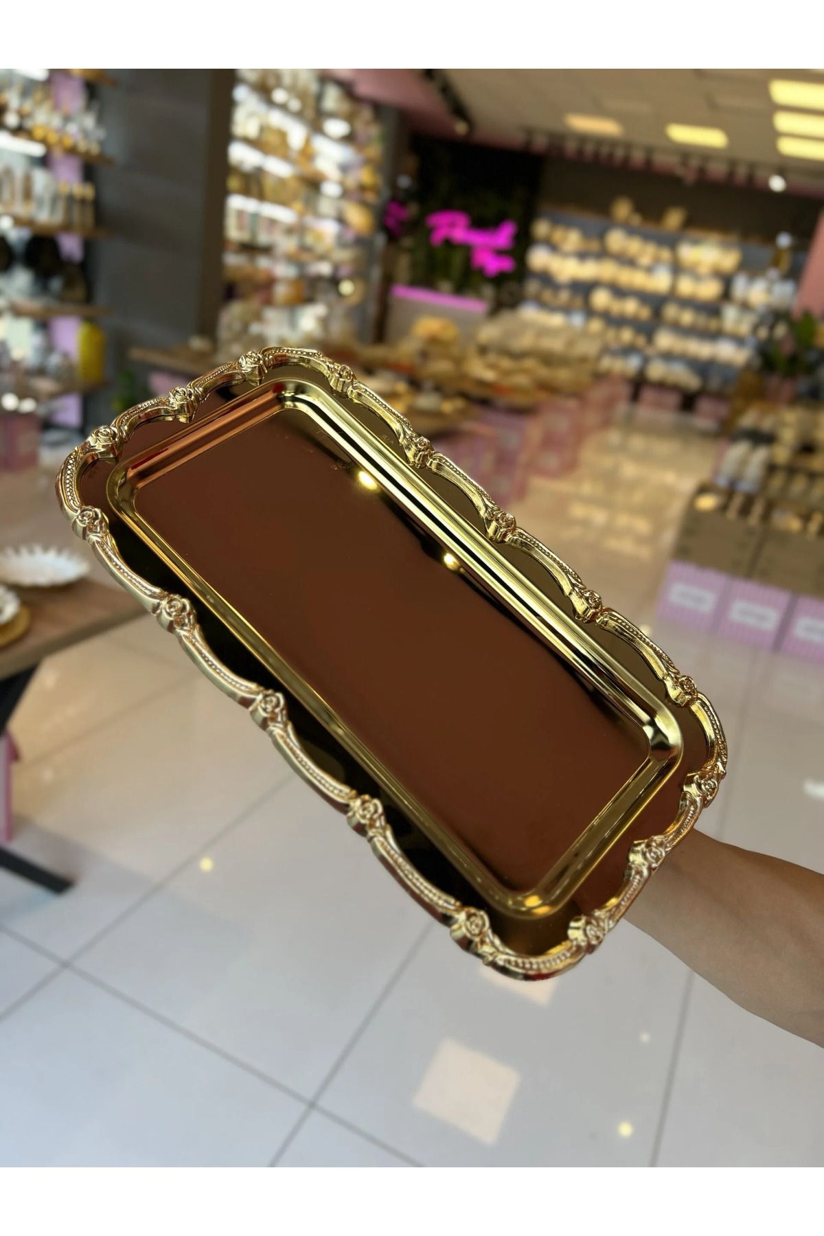PONCİKPAZAR DİKDÖRTGEN ÇERÇEVELİ SUNUM TEPSİSİ 33*17 cm